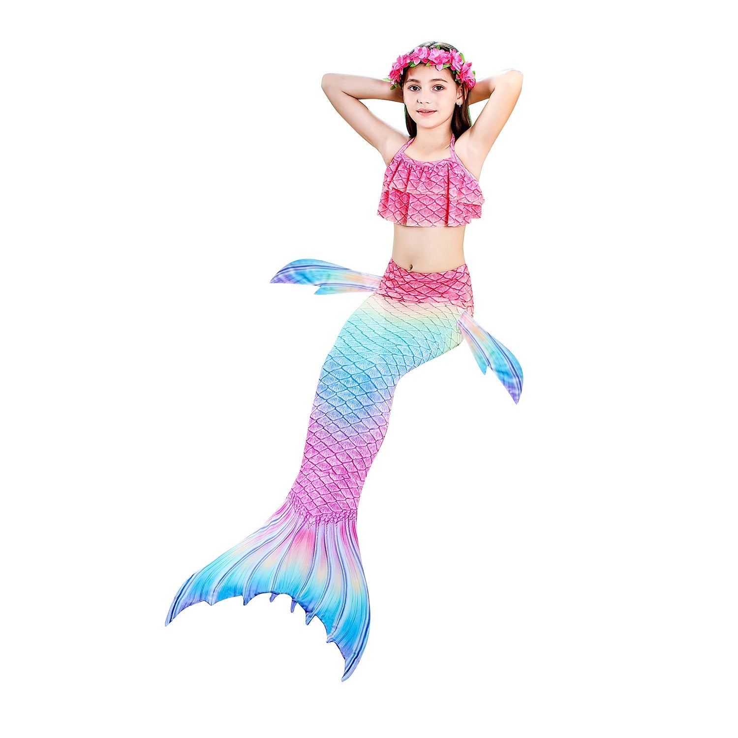 SET OF BIKINI SWIMSUIT FOR GIRLS WITH MERMAID TAIL - 11681