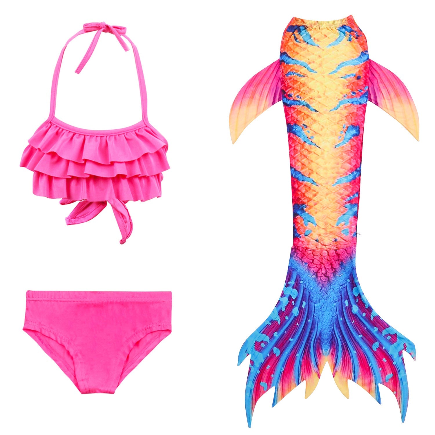 SET OF BIKINI SWIMSUIT FOR GIRLS WITH MERMAID TAIL - 11678