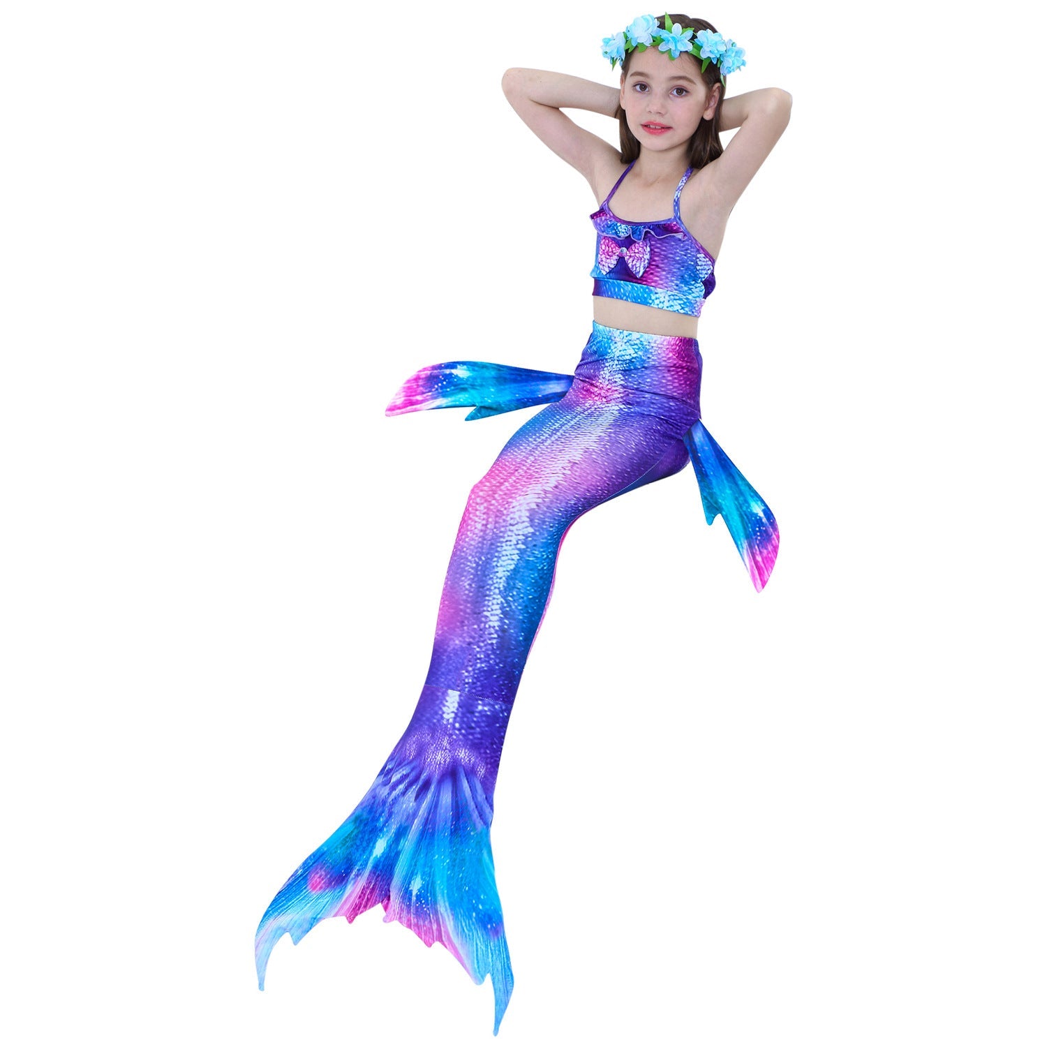 SET OF BIKINI SWIMSUIT FOR GIRLS WITH MERMAID TAIL - 11677