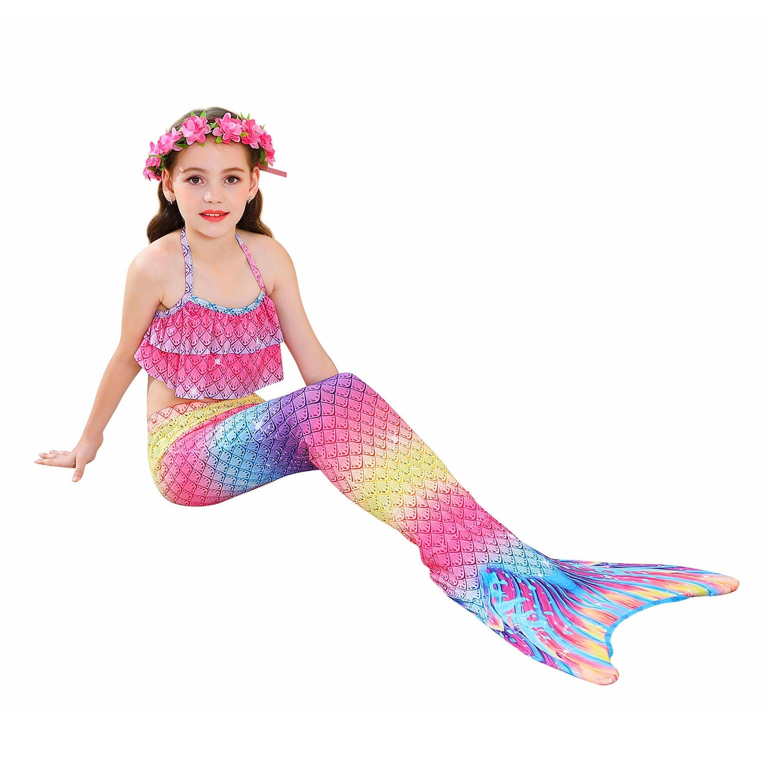 SET OF BIKINI SWIMSUIT FOR GIRLS WITH MERMAID TAIL - 11679