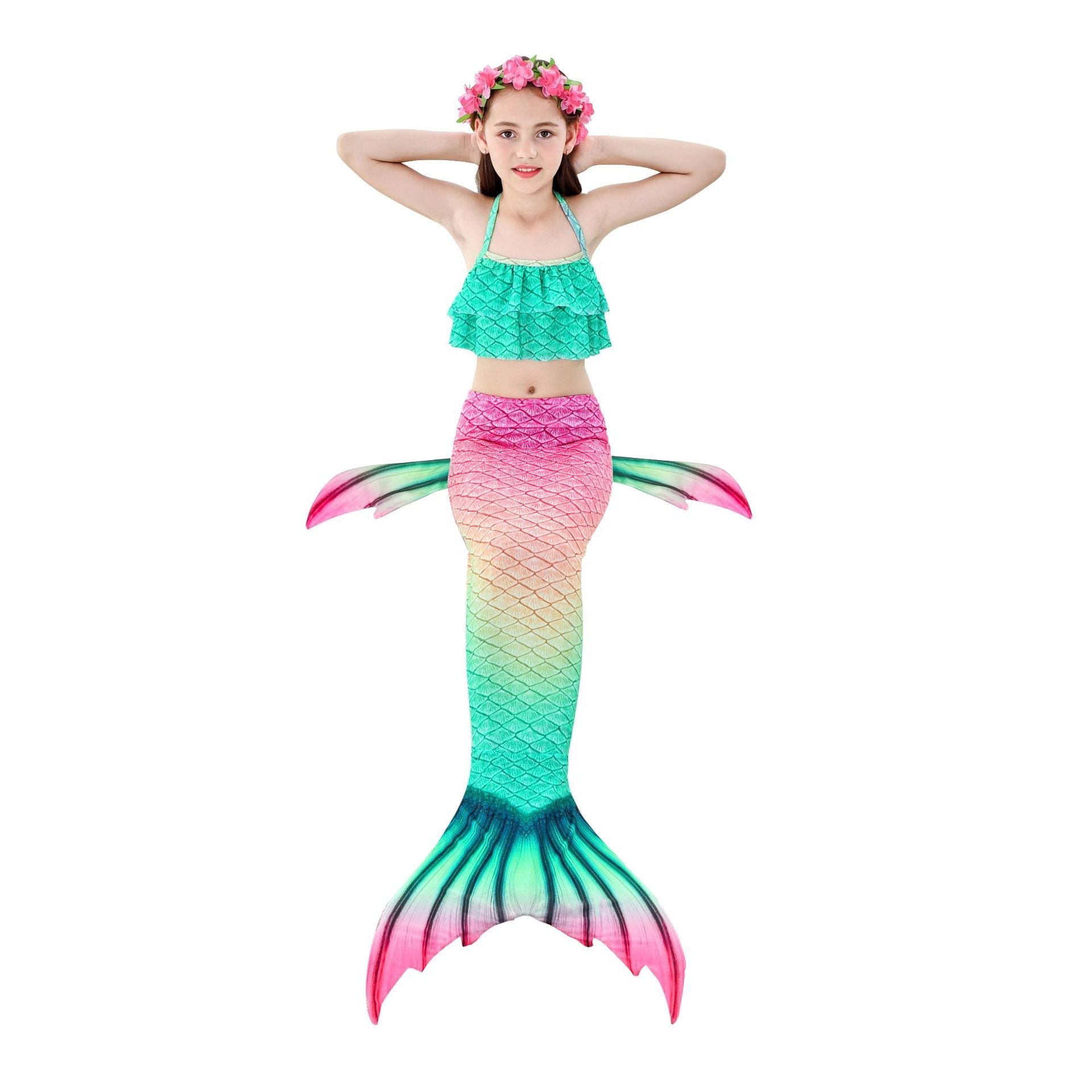 SET OF BIKINI SWIMSUIT FOR GIRLS WITH MERMAID TAIL - 11680