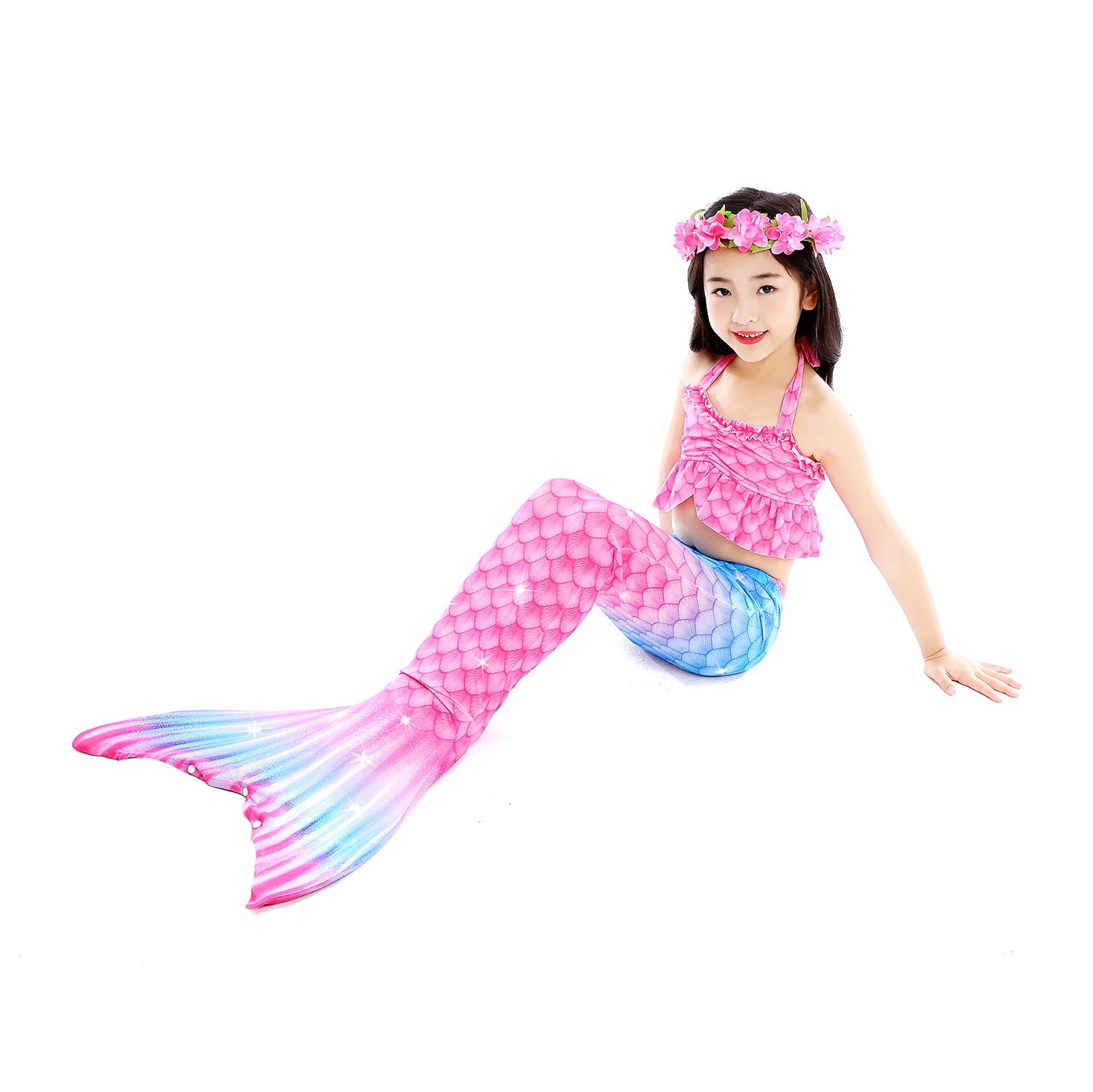 SET OF BIKINI SWIMSUIT FOR GIRLS WITH MERMAID TAIL - 11683