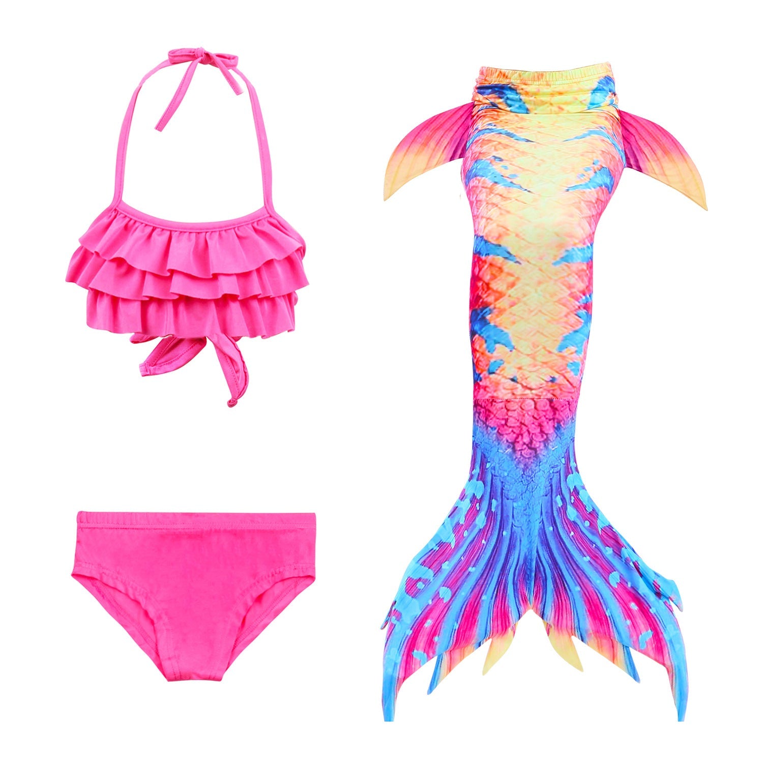 SET OF BIKINI SWIMSUIT FOR GIRLS WITH MERMAID TAIL - 11678