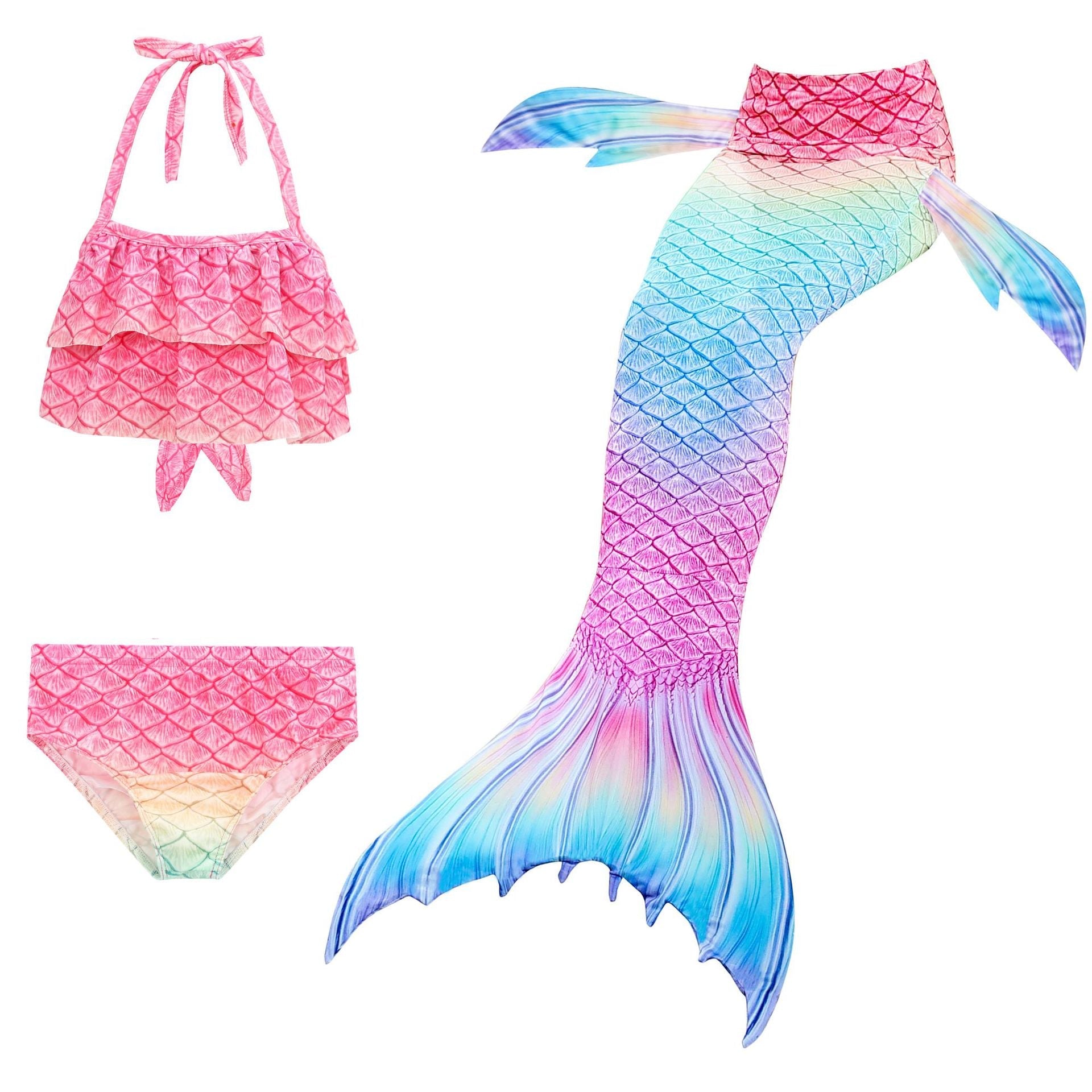 SET OF BIKINI SWIMSUIT FOR GIRLS WITH MERMAID TAIL - 11681