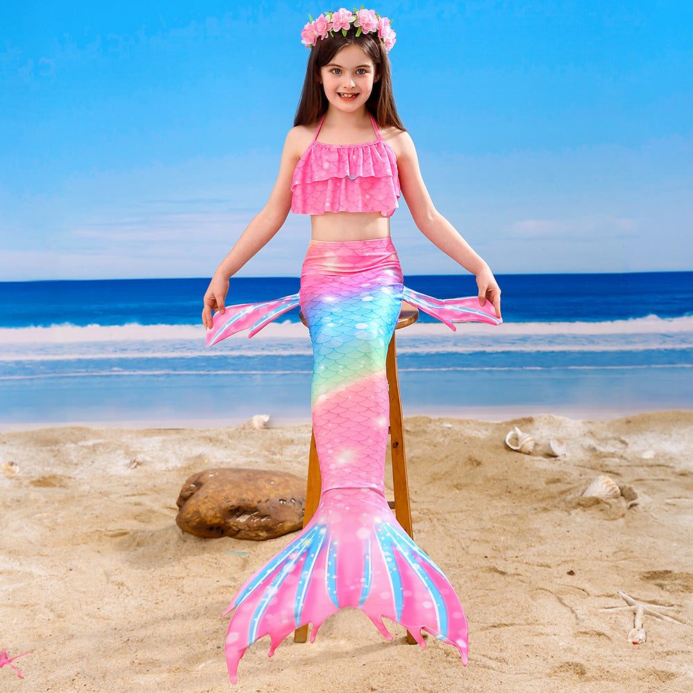 SET OF BIKINI SWIMSUIT FOR GIRLS WITH MERMAID TAIL - 11998