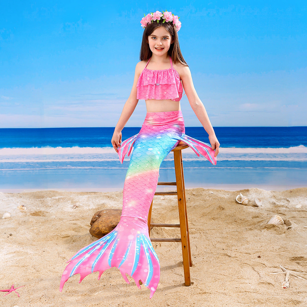 SET OF BIKINI SWIMSUIT FOR GIRLS WITH MERMAID TAIL - 11998