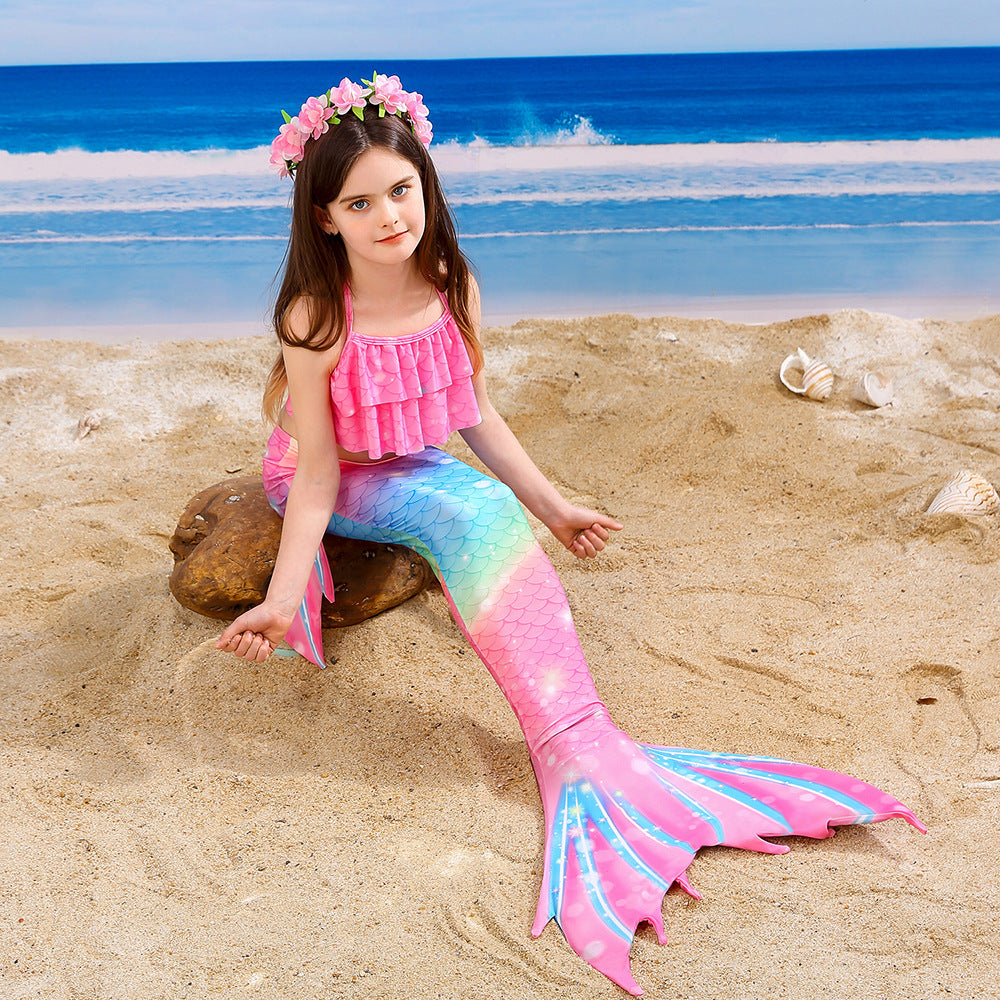 SET OF BIKINI SWIMSUIT FOR GIRLS WITH MERMAID TAIL - 11998