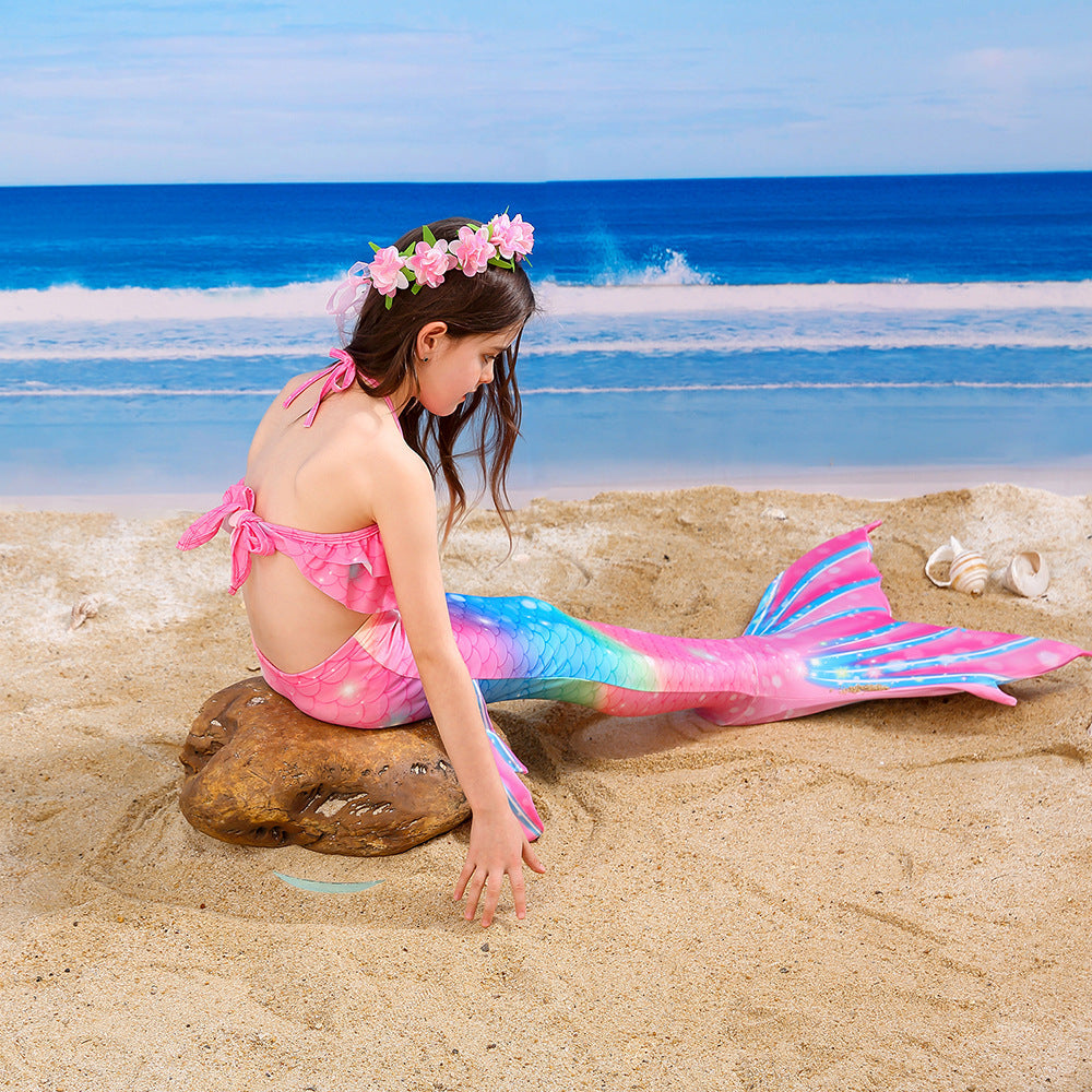 SET OF BIKINI SWIMSUIT FOR GIRLS WITH MERMAID TAIL - 11998