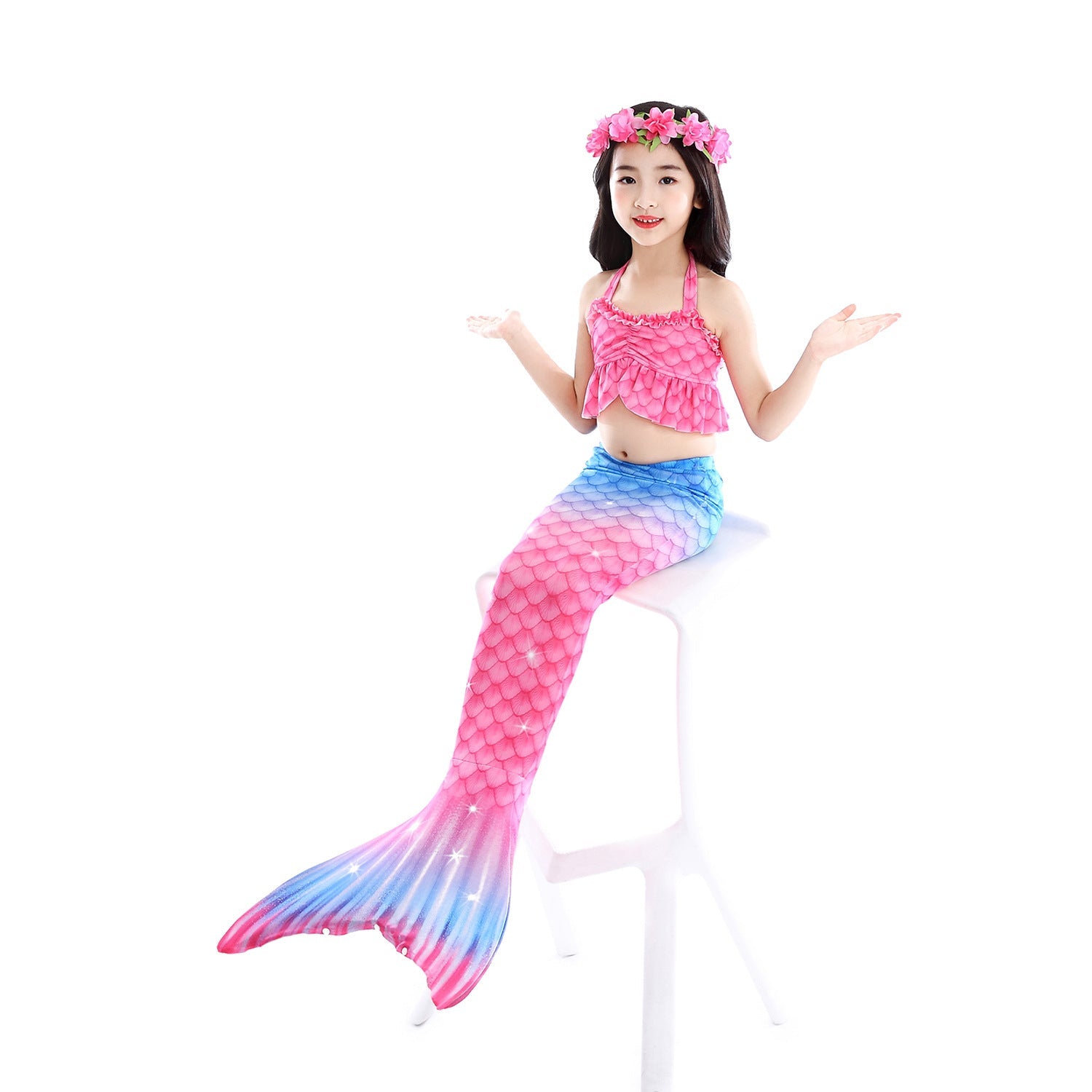 SET OF BIKINI SWIMSUIT FOR GIRLS WITH MERMAID TAIL - 11683