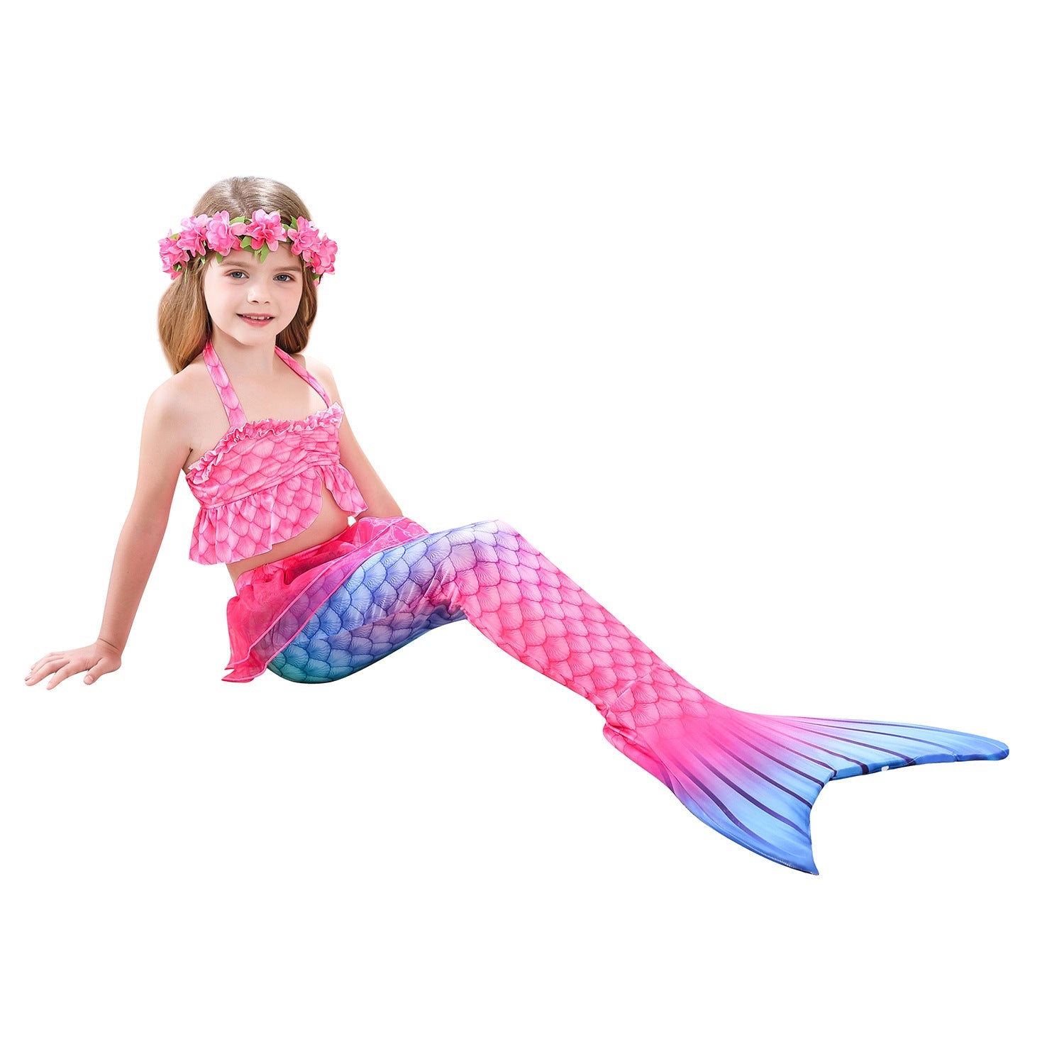 SET OF BIKINI SWIMSUIT FOR GIRLS WITH MERMAID TAIL - 11682