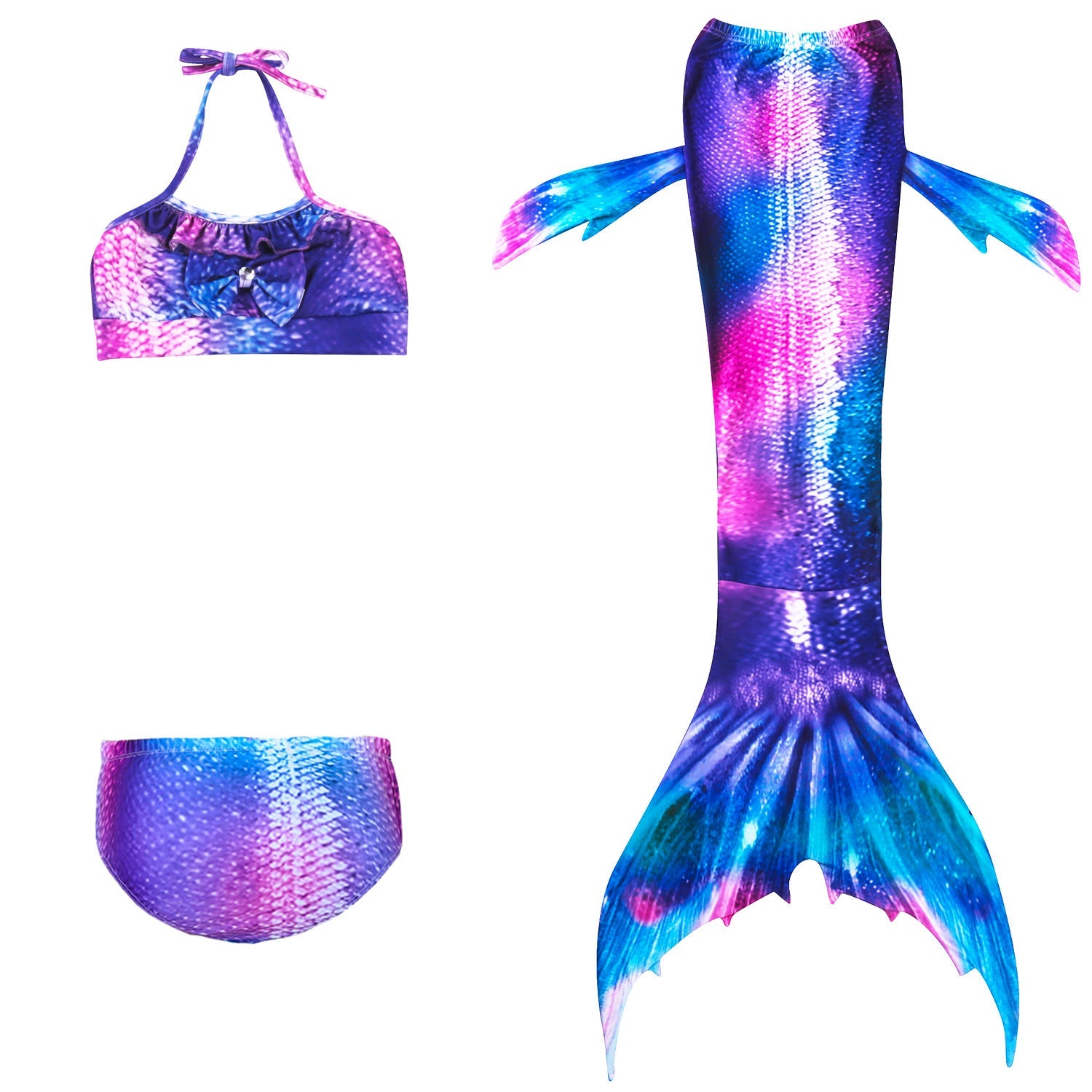 SET OF BIKINI SWIMSUIT FOR GIRLS WITH MERMAID TAIL - 11677