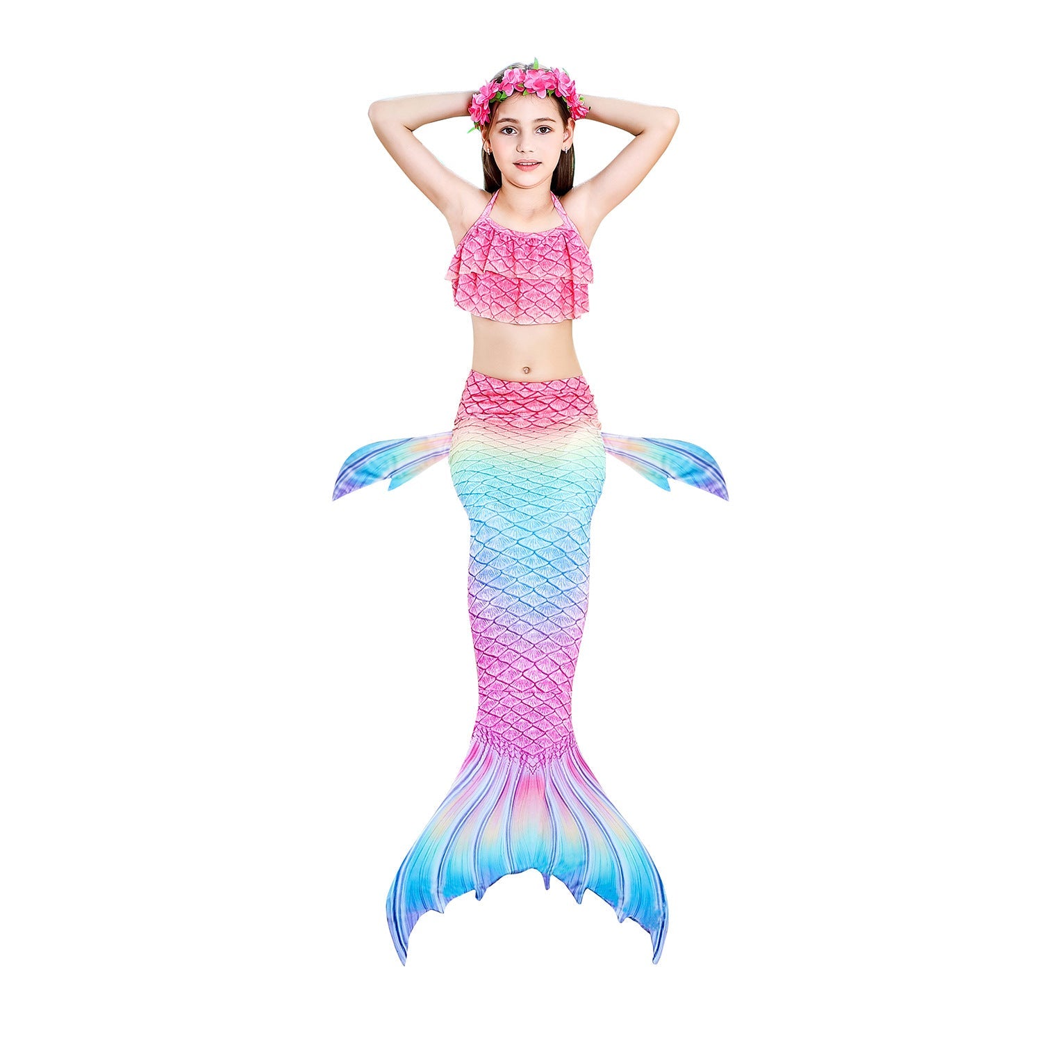 SET OF BIKINI SWIMSUIT FOR GIRLS WITH MERMAID TAIL - 11681