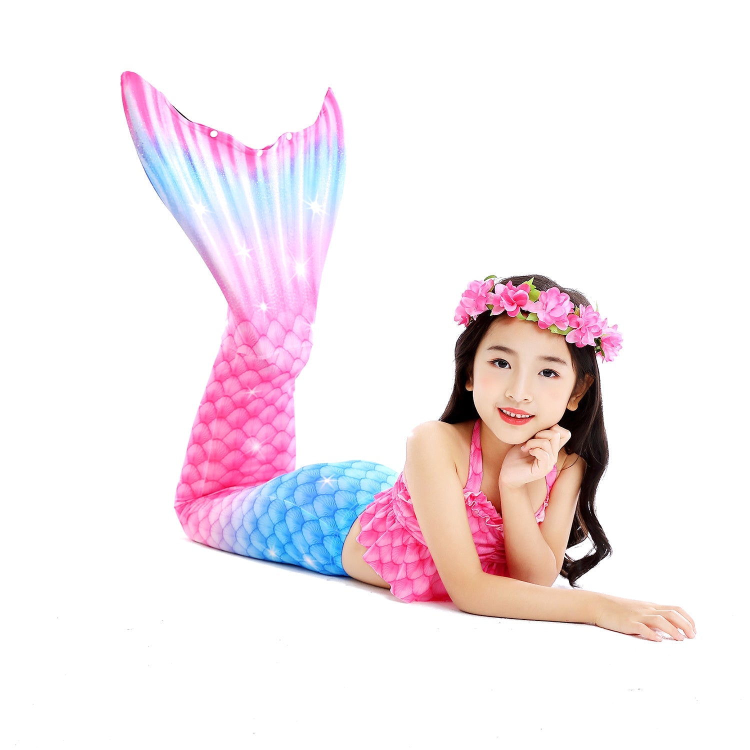 SET OF BIKINI SWIMSUIT FOR GIRLS WITH MERMAID TAIL - 11683