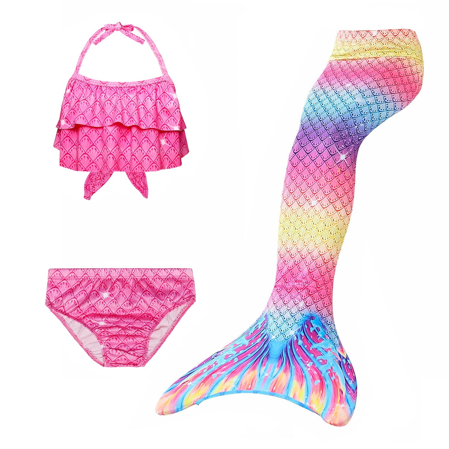 SET OF BIKINI SWIMSUIT FOR GIRLS WITH MERMAID TAIL - 11679