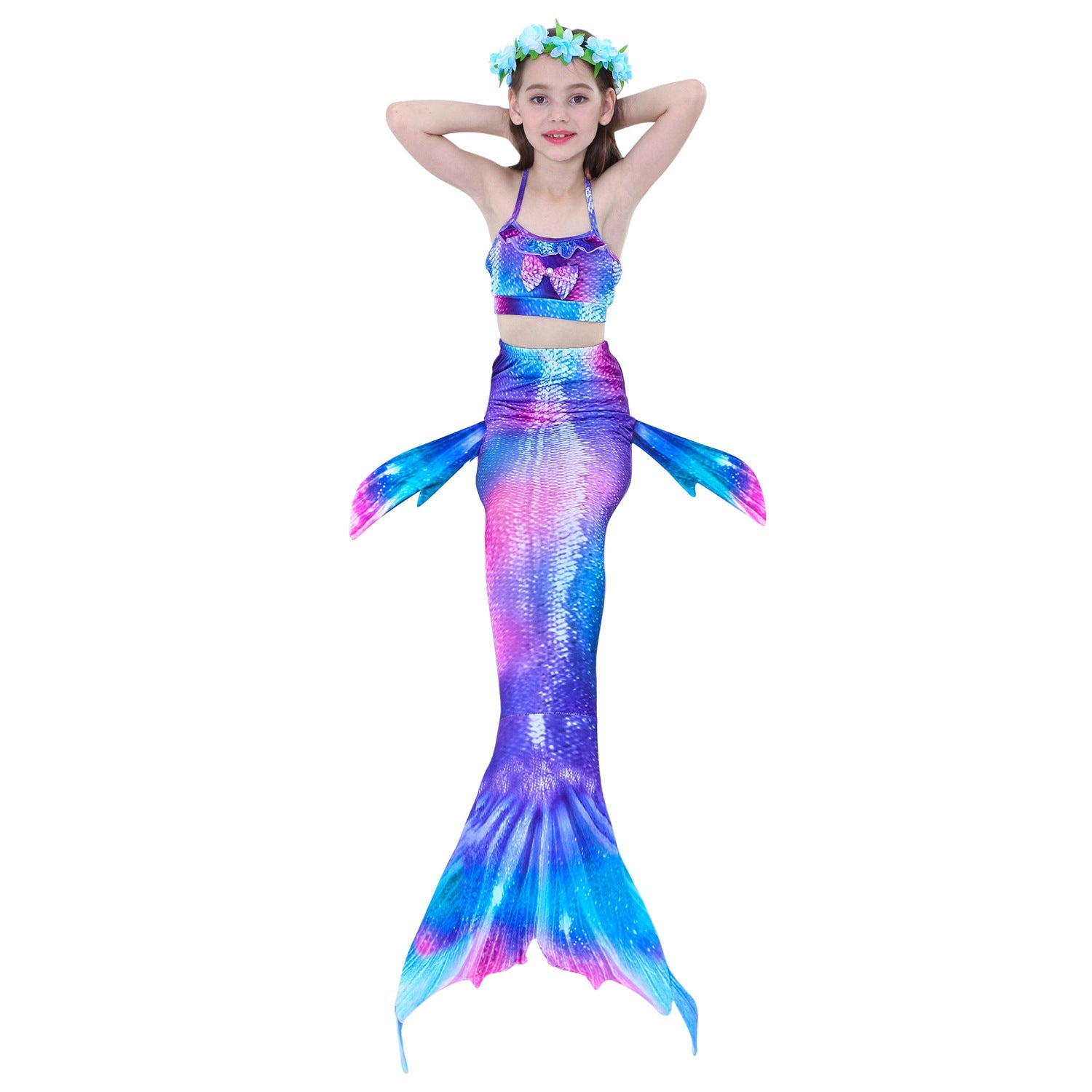 SET OF BIKINI SWIMSUIT FOR GIRLS WITH MERMAID TAIL - 11677