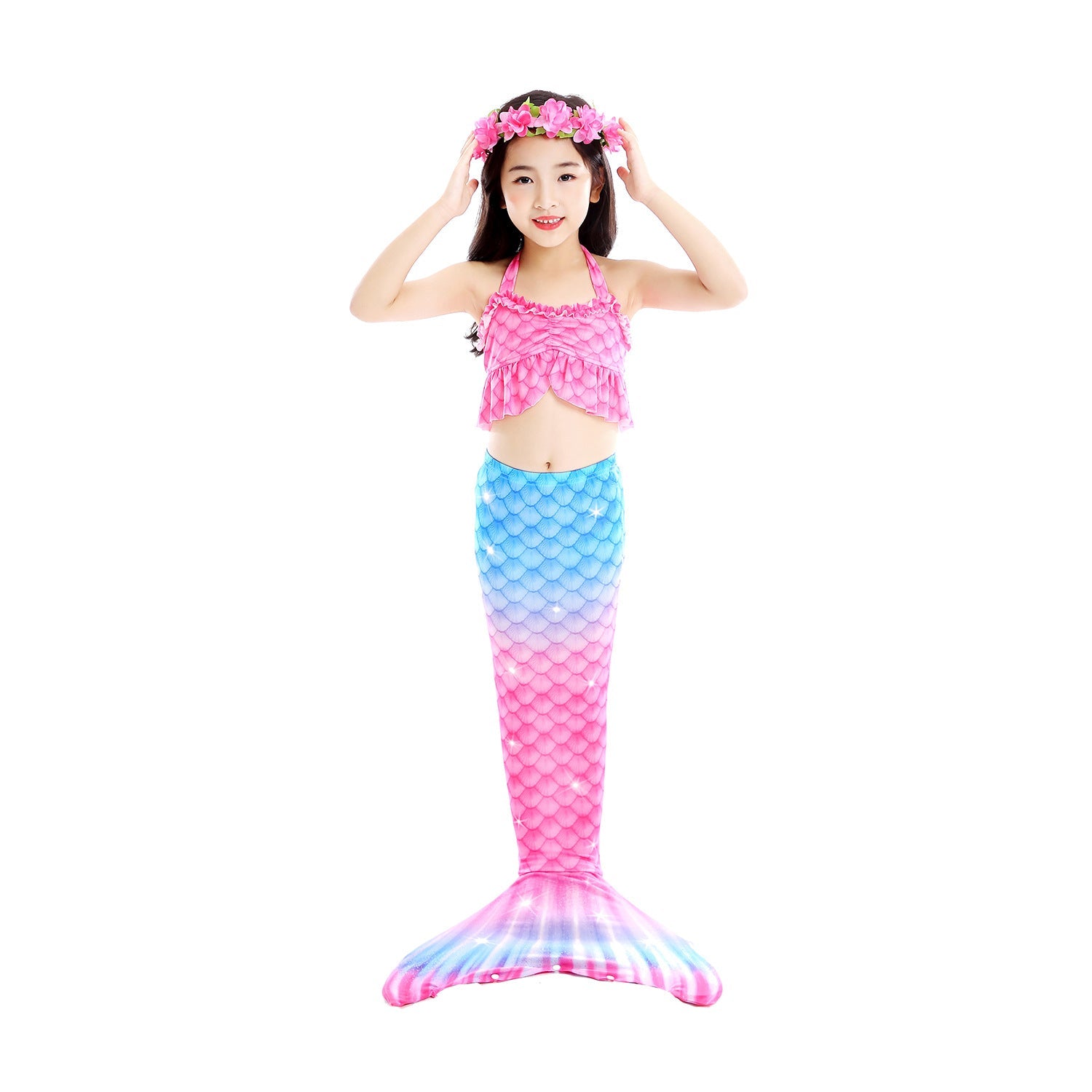 SET OF BIKINI SWIMSUIT FOR GIRLS WITH MERMAID TAIL - 11683