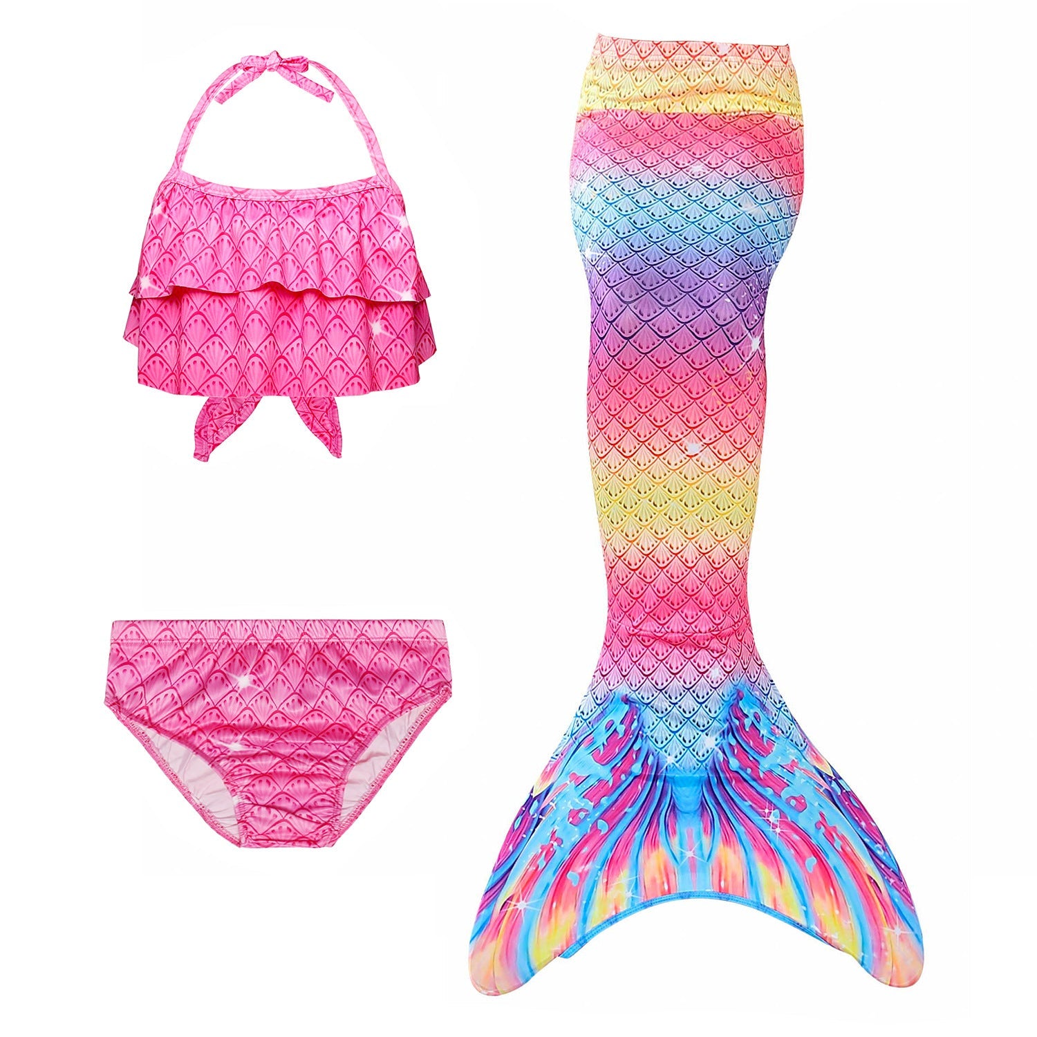 SET OF BIKINI SWIMSUIT FOR GIRLS WITH MERMAID TAIL - 11679