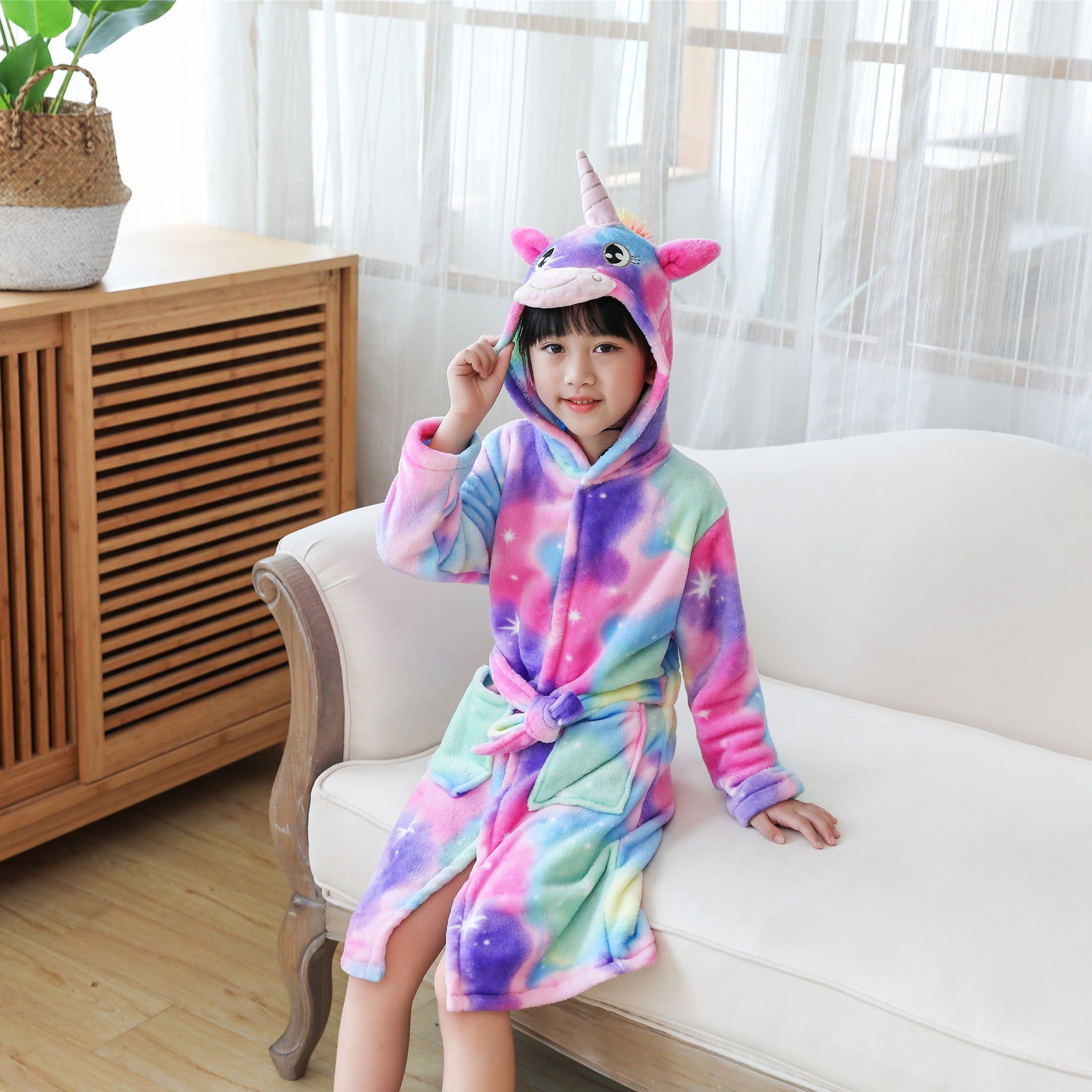 UNICORN ROBE WITH HOODIE FOR GIRLS - 12438