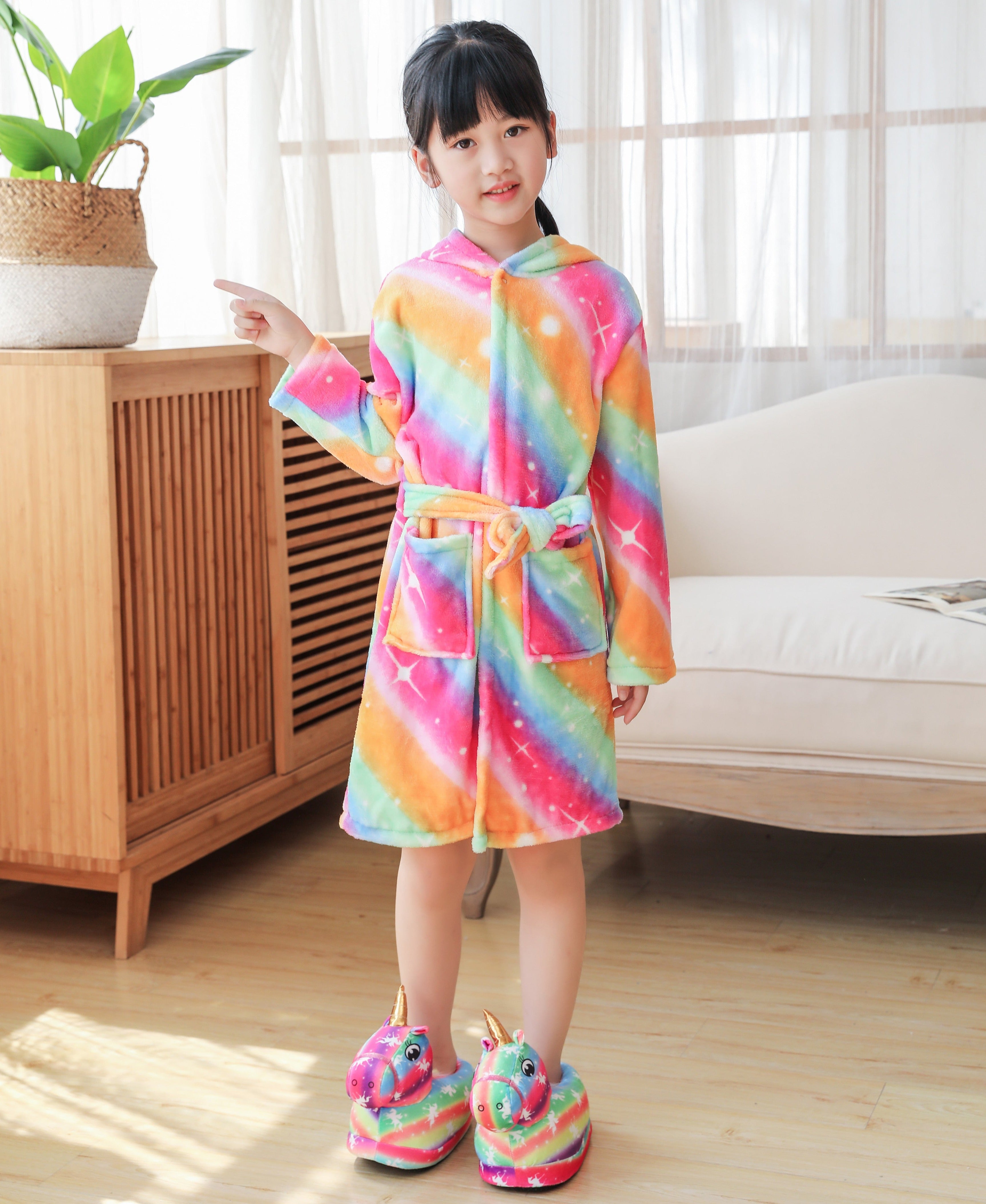 UNICORN ROBE WITH HOODIE FOR GIRLS - 12439