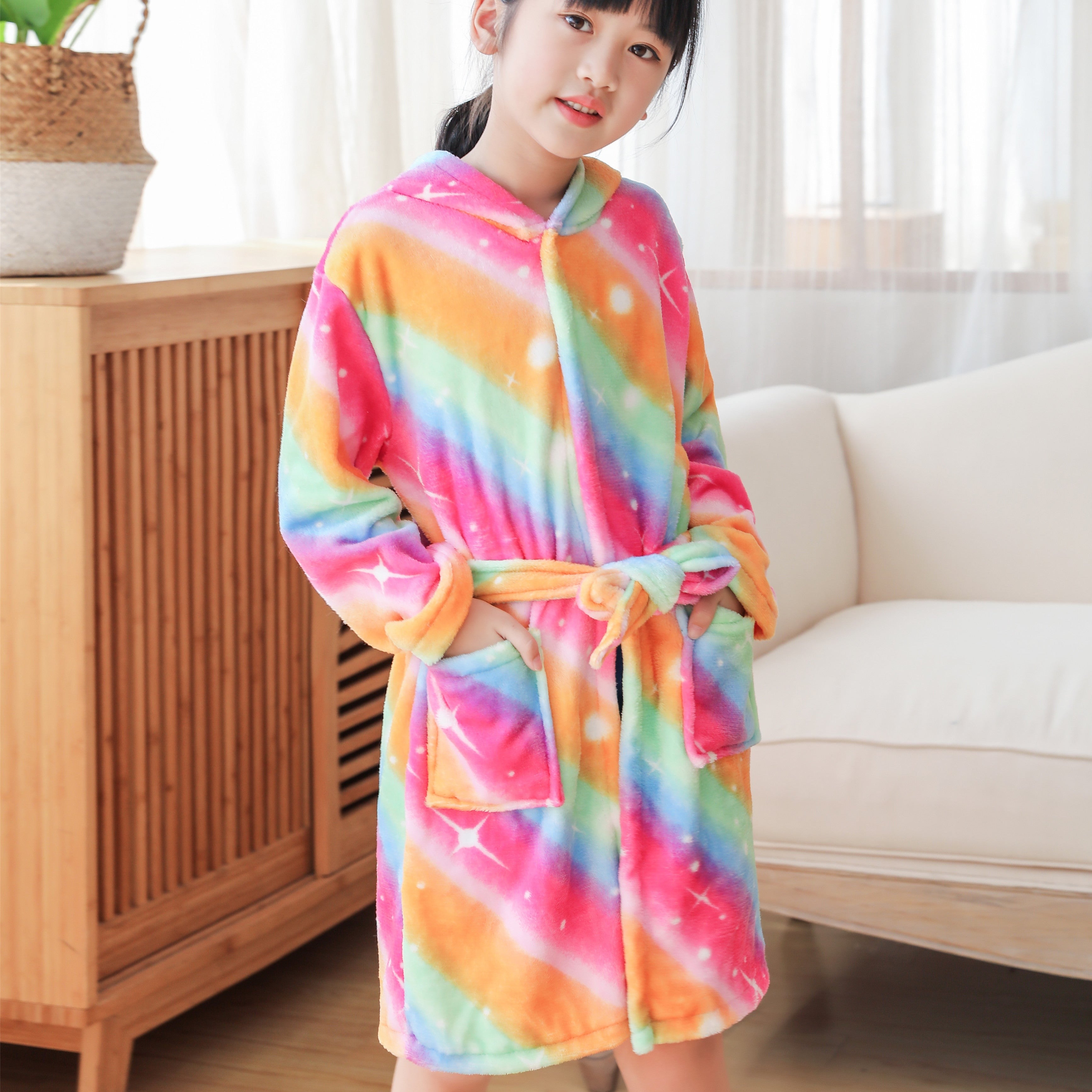 UNICORN ROBE WITH HOODIE FOR GIRLS - 12439