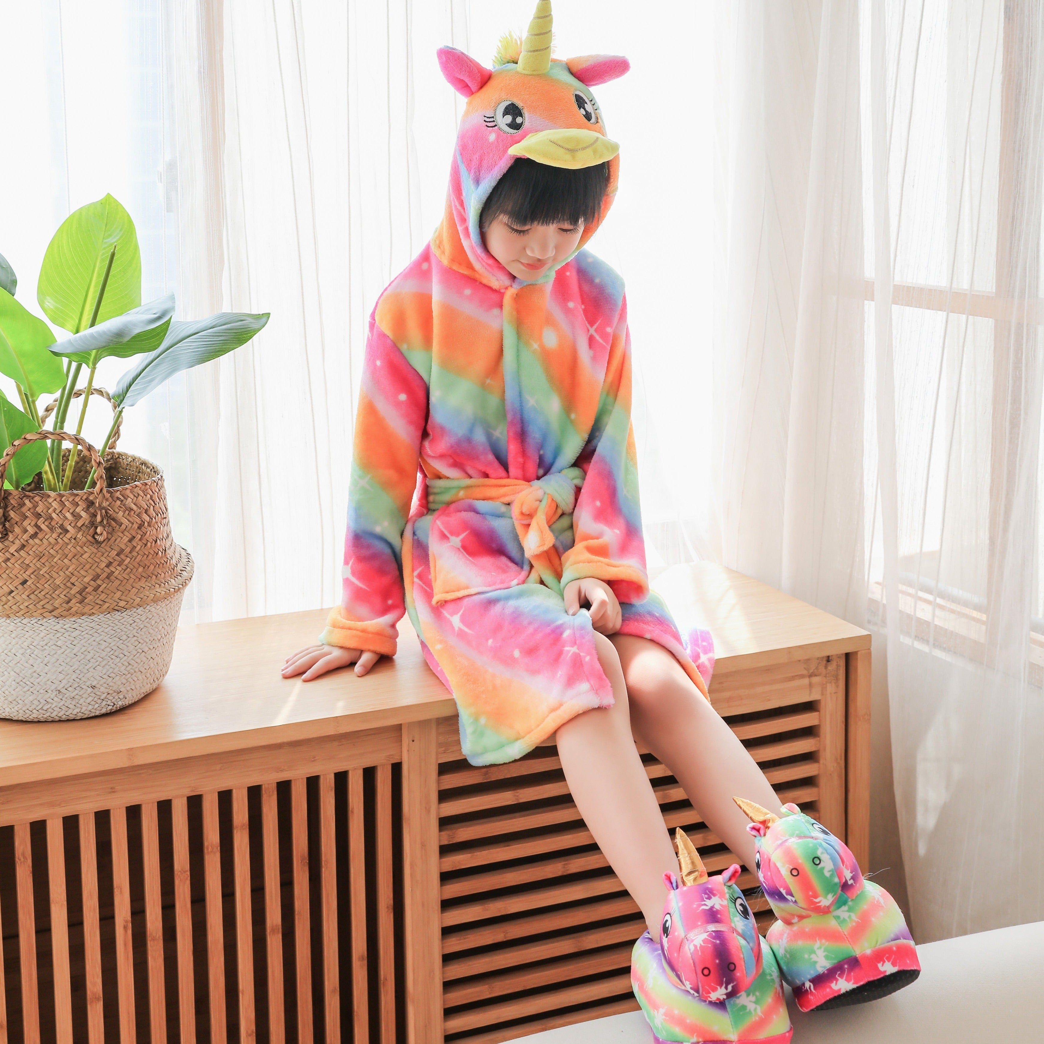 UNICORN ROBE WITH HOODIE FOR GIRLS - 12439
