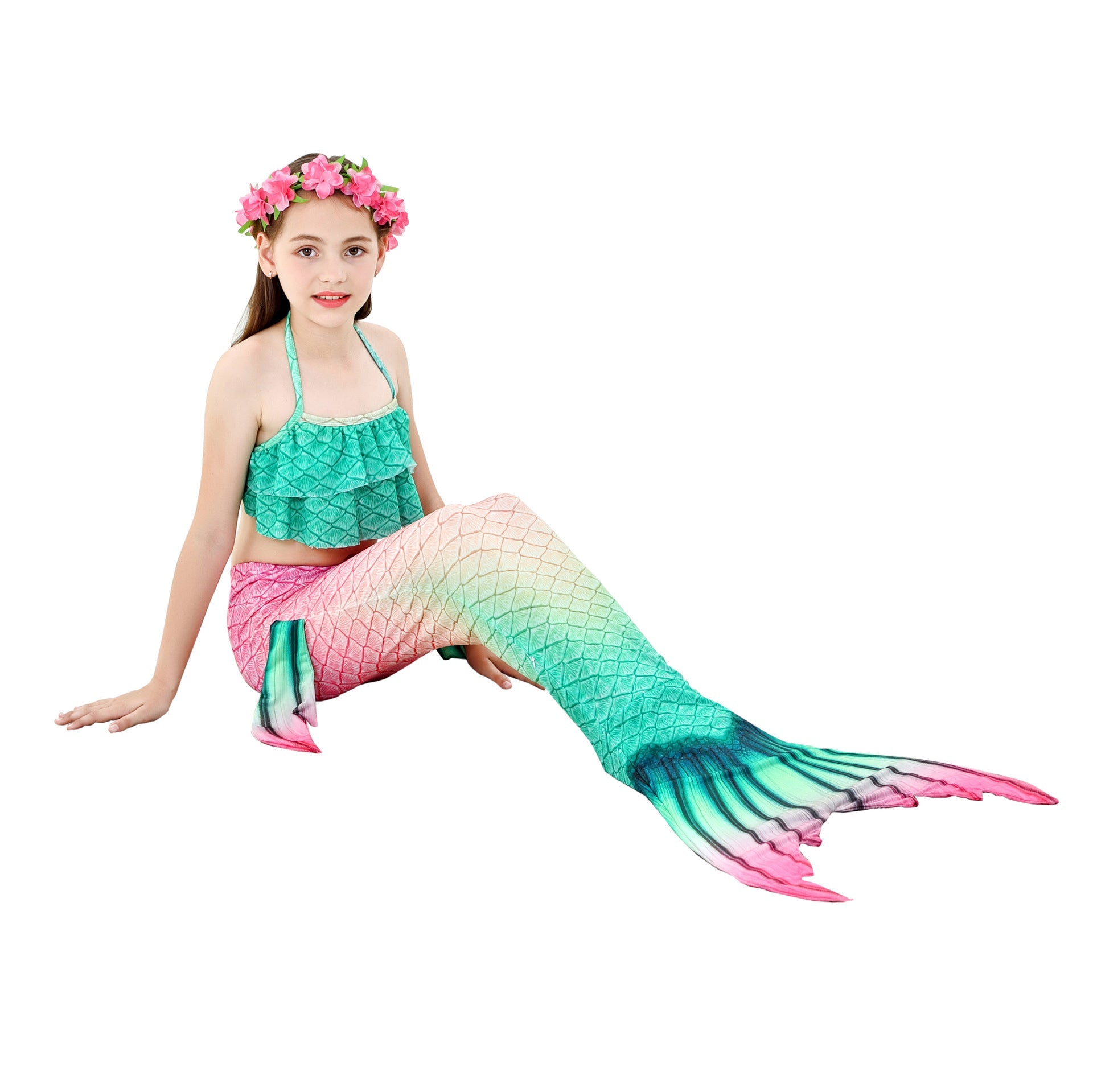 SET OF BIKINI SWIMSUIT FOR GIRLS WITH MERMAID TAIL - 11680