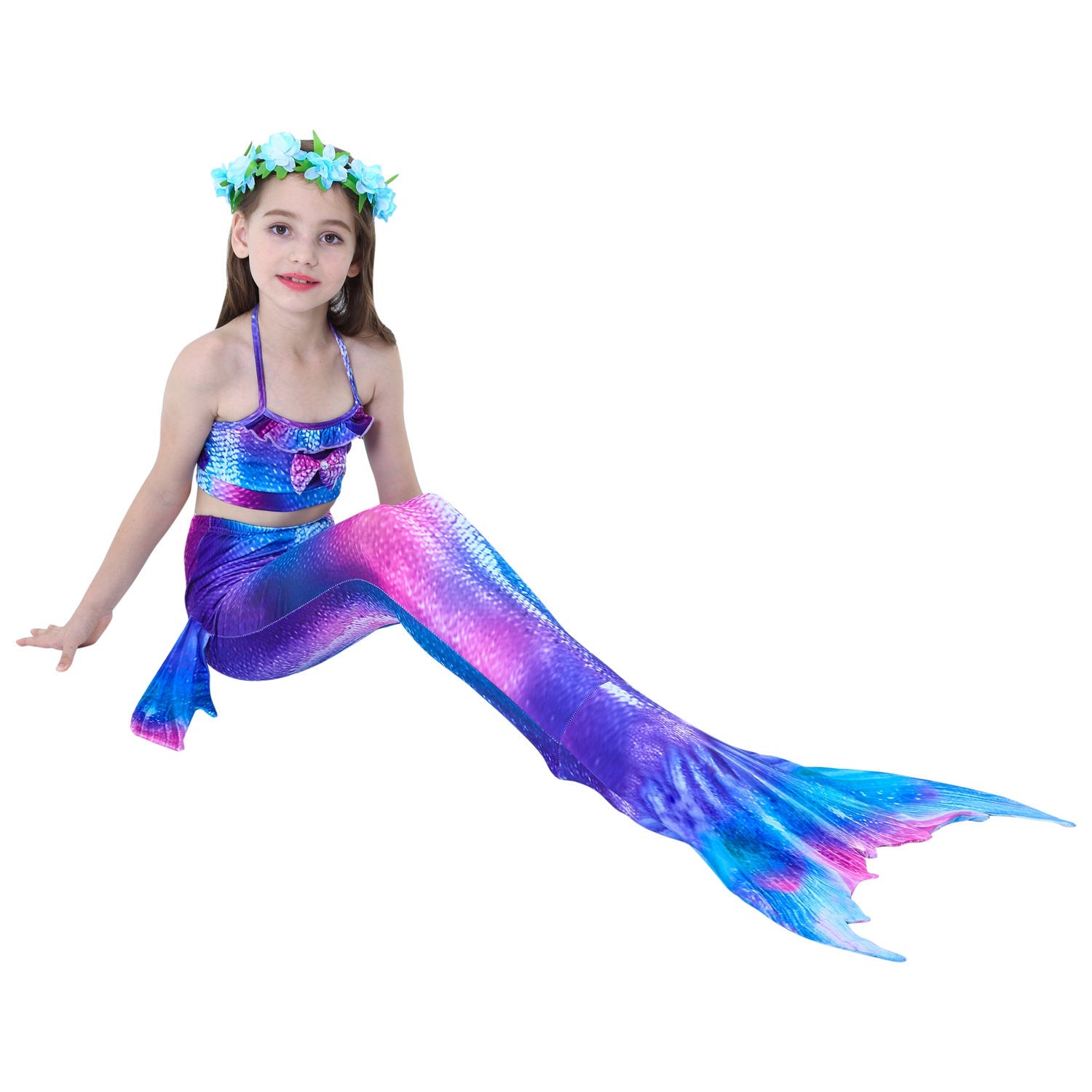 SET OF BIKINI SWIMSUIT FOR GIRLS WITH MERMAID TAIL - 11677