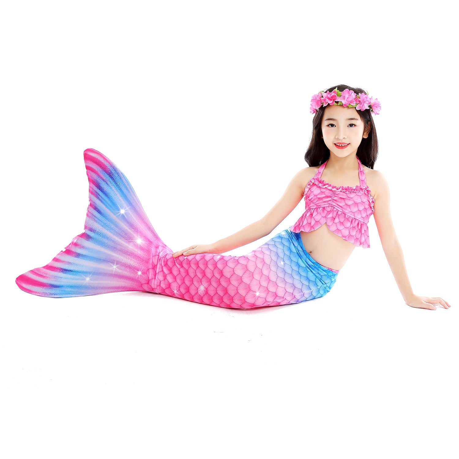 SET OF BIKINI SWIMSUIT FOR GIRLS WITH MERMAID TAIL - 11683
