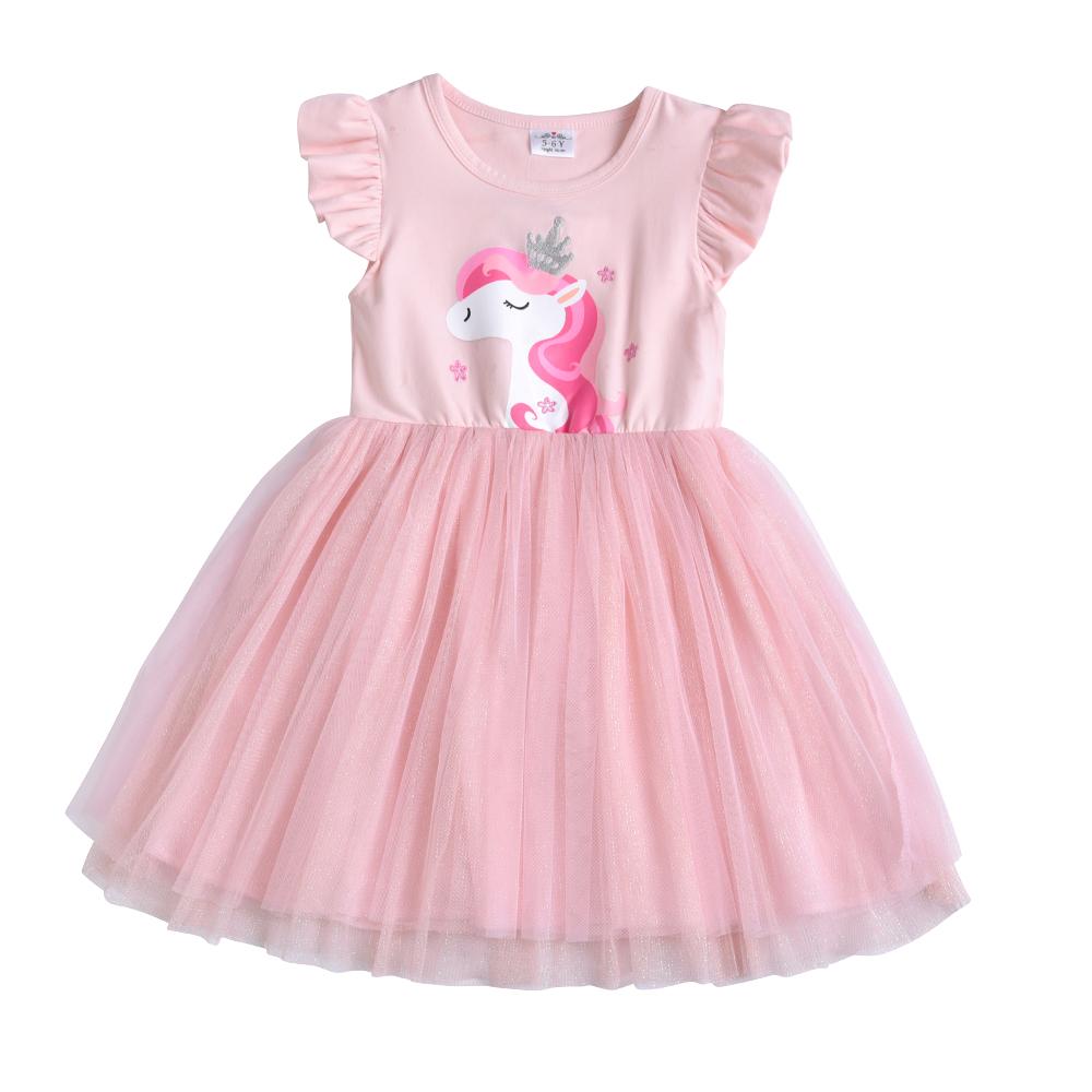 SHORT SLEEVED DRESS WITH UNICORN - 10001