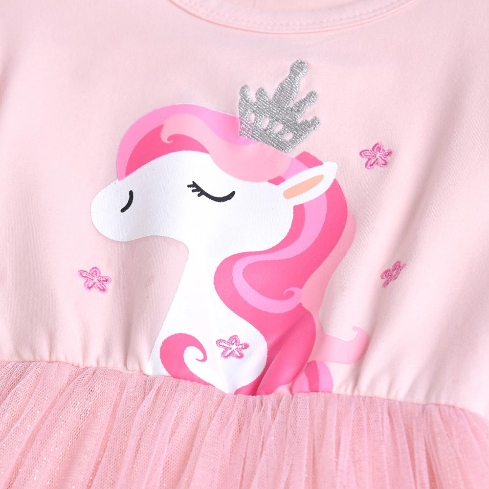 SHORT SLEEVED DRESS WITH UNICORN - 10001