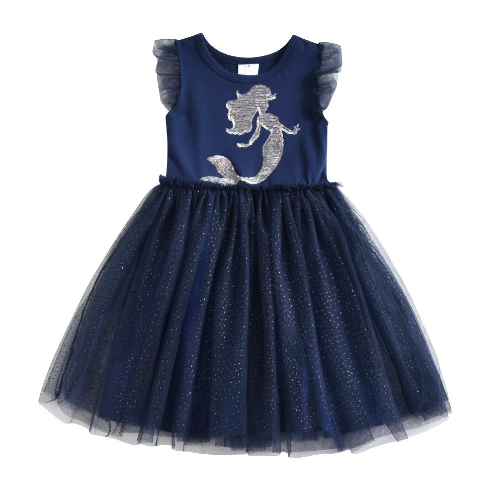 SHORT SLEEVED DRESS WITH MERMAID - 10004