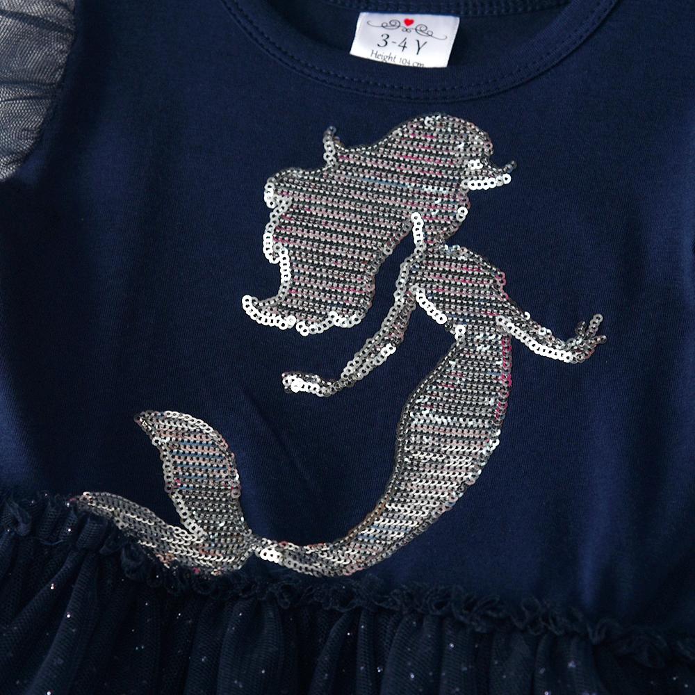 SHORT SLEEVED DRESS WITH MERMAID - 10004