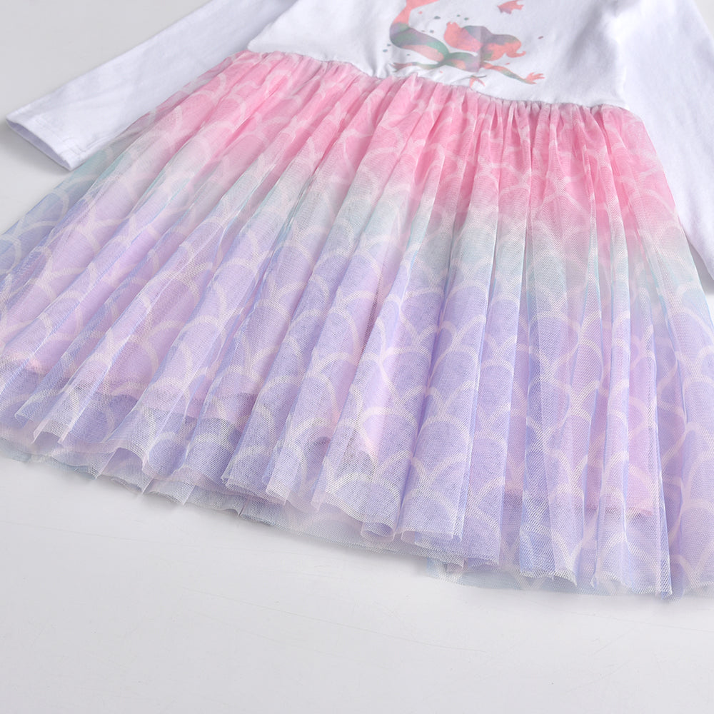 LONG SLEEVED DRESS WITH MERMAID - CLOSE UP BOTTOM SIDE