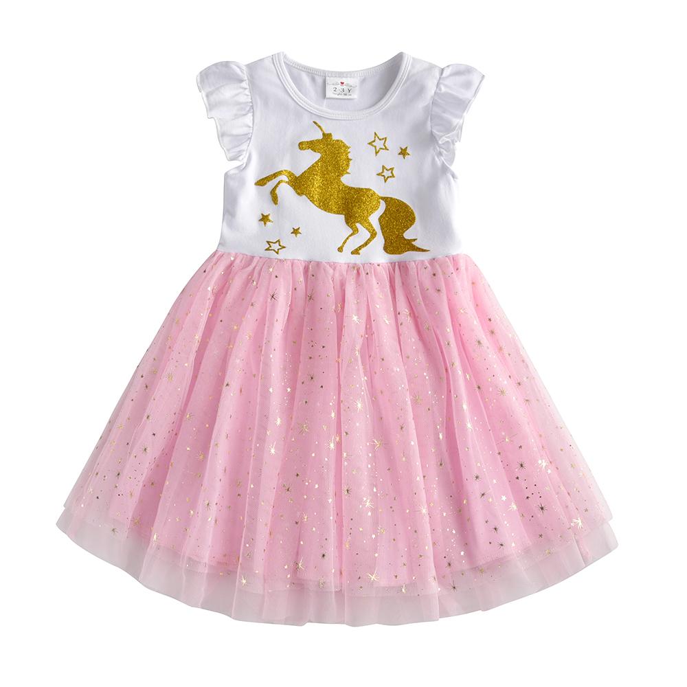 SHORT SLEEVED UNICORN DRESS - 10003