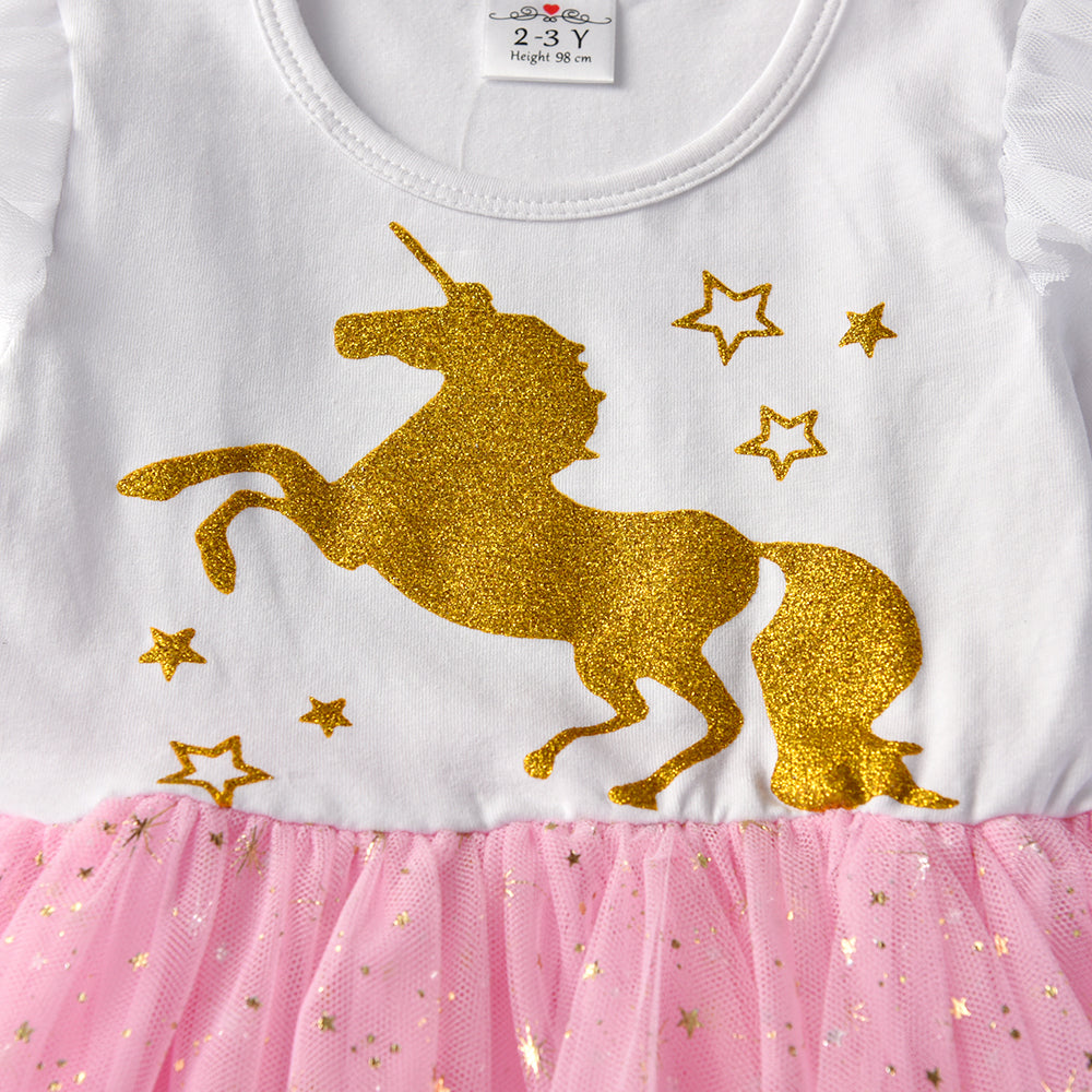 LONG SLEEVED DRESS WITH UNICORN - 10803
