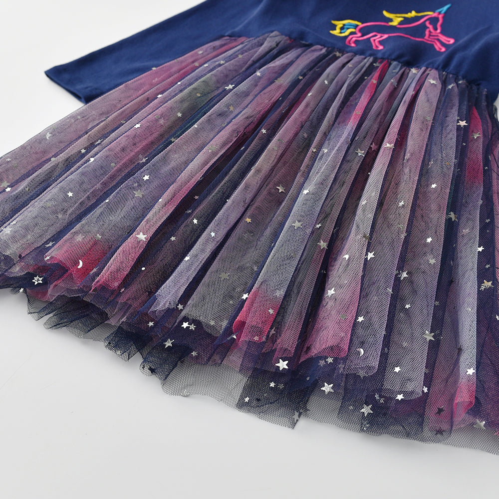 LONG SLEEVED DRESS WITH UNICORN - 10822
