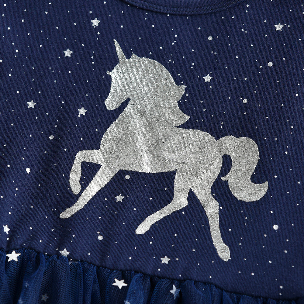 LONG SLEEVED DRESS WITH UNICORN - 10802
