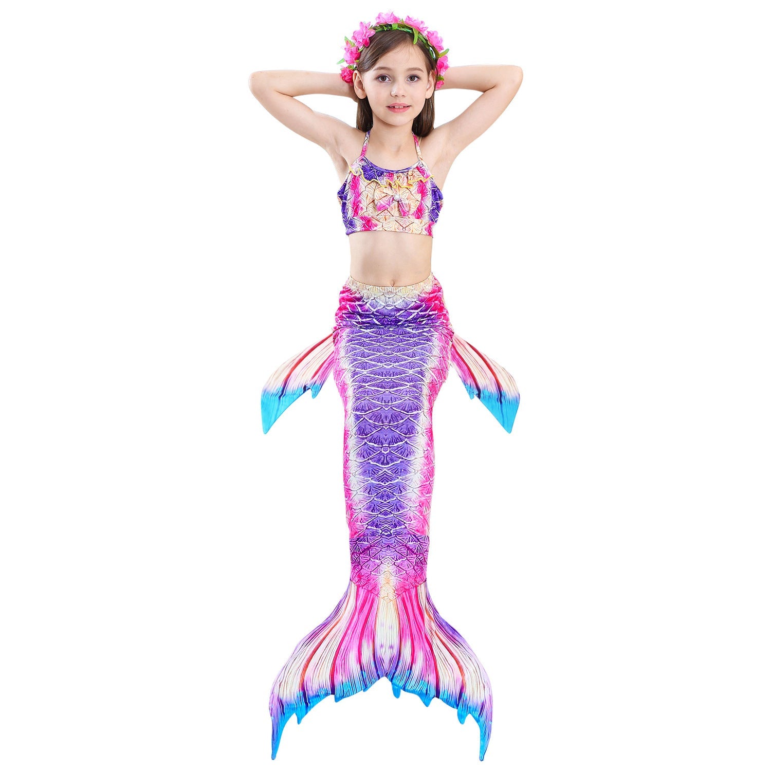 SET OF BIKINI SWIMSUIT FOR GIRLS WITH MERMAID TAIL - 11676