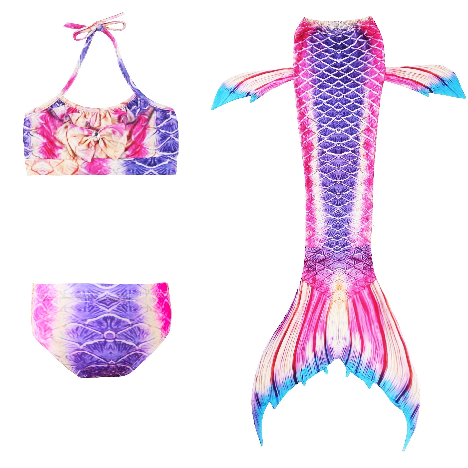 SET OF BIKINI SWIMSUIT FOR GIRLS WITH MERMAID TAIL - 11676
