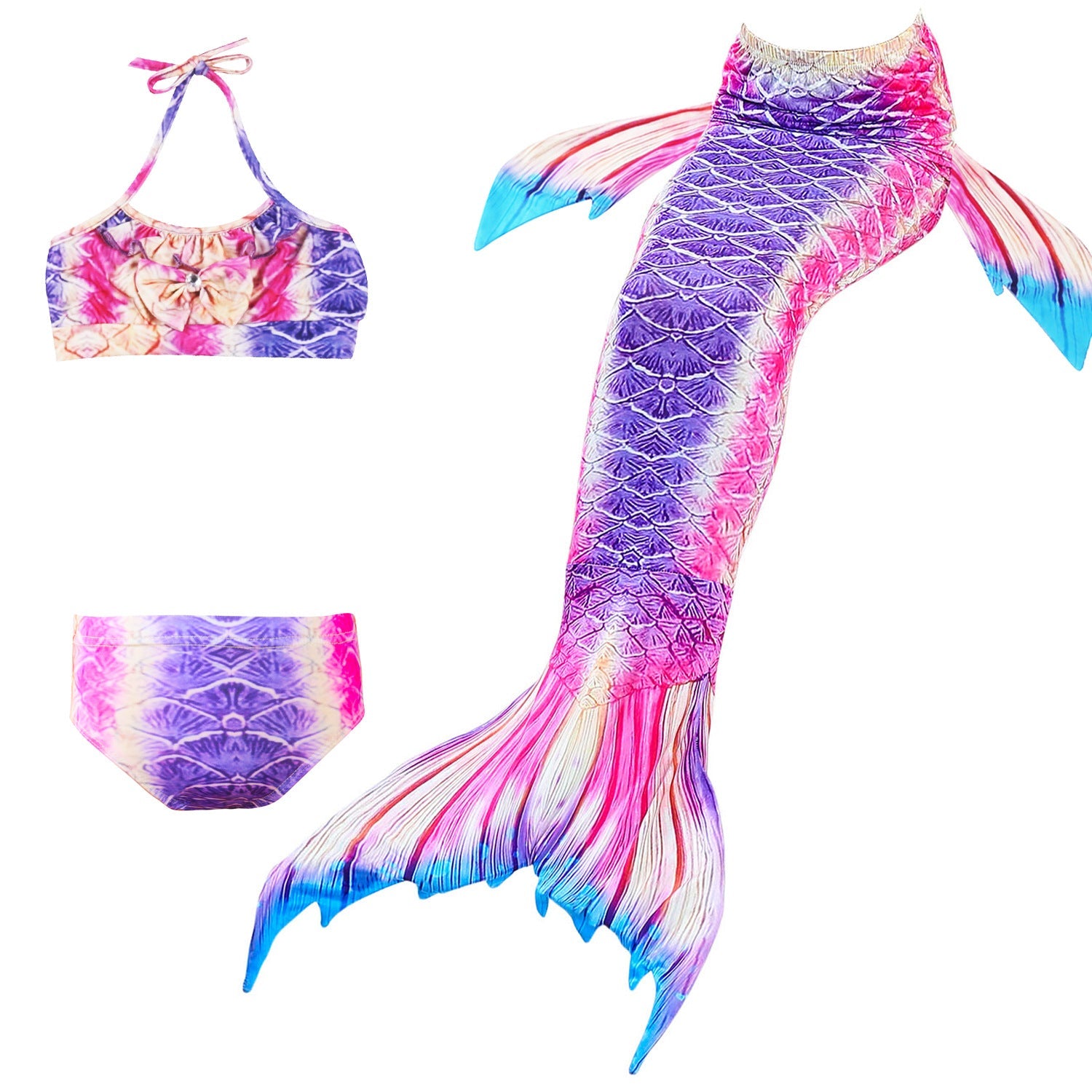 SET OF BIKINI SWIMSUIT FOR GIRLS WITH MERMAID TAIL - 11676