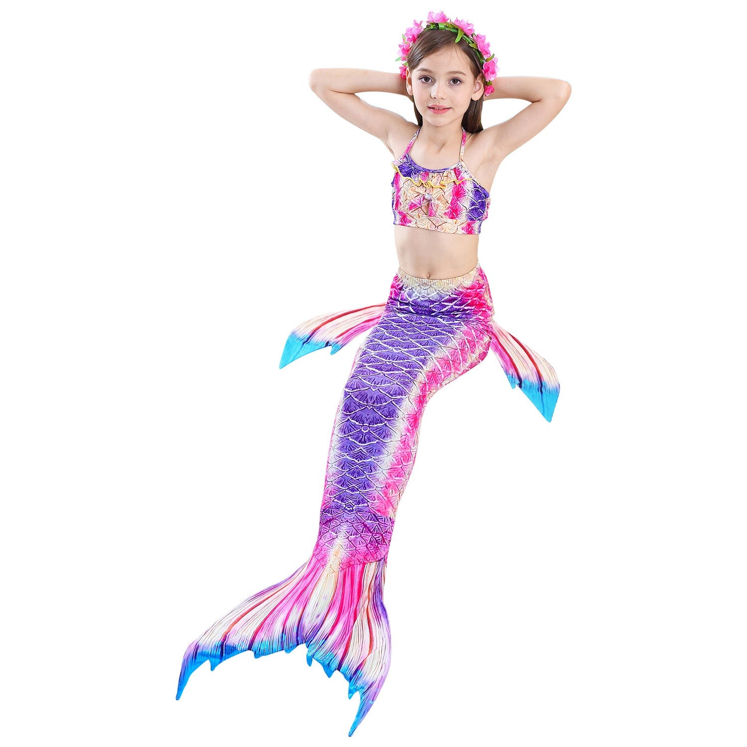 SET OF BIKINI SWIMSUIT FOR GIRLS WITH MERMAID TAIL - 11676