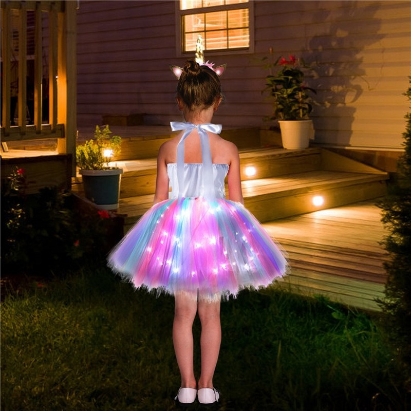 UNICORN DRESS WITH LIGHTS AND WINGS WITH UNICORN HEADPIECE FOR GIRLS - 11946