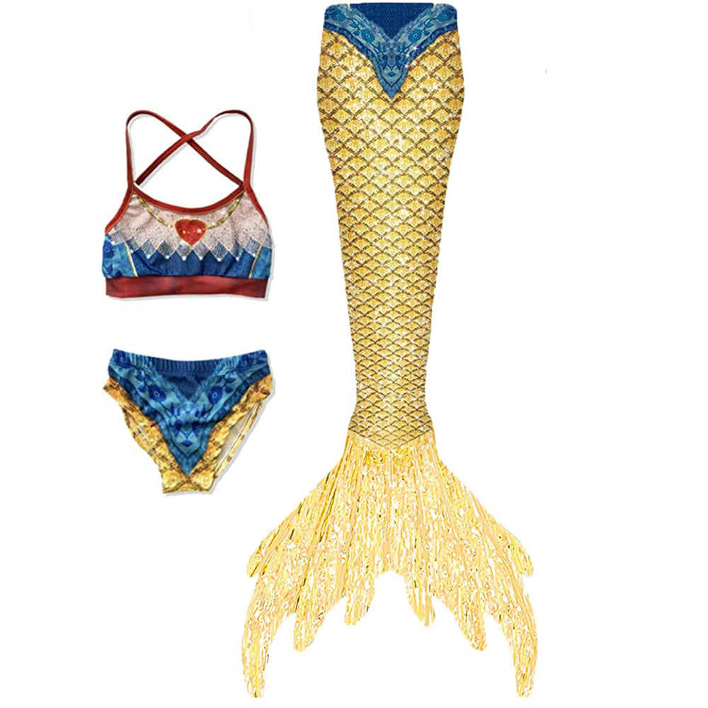 SET OF BIKINI SWIMSUIT FOR GIRLS WITH MERMAID TAIL - 12384
