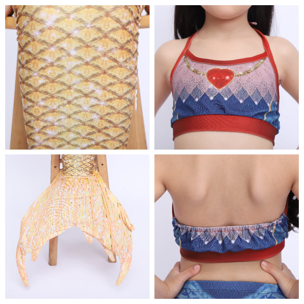 SET OF BIKINI SWIMSUIT FOR GIRLS WITH MERMAID TAIL - 12384