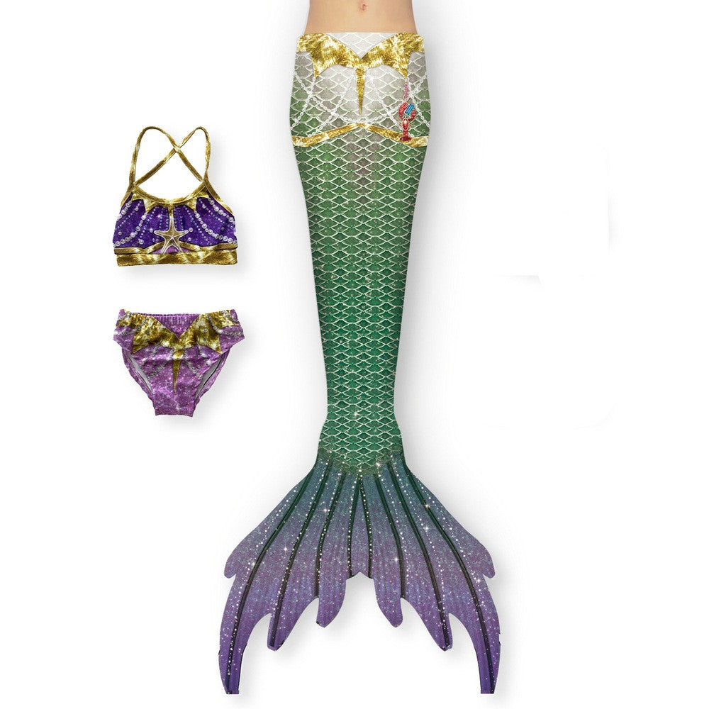 SET OF BIKINI SWIMSUIT FOR GIRLS WITH MERMAID TAIL - 12382