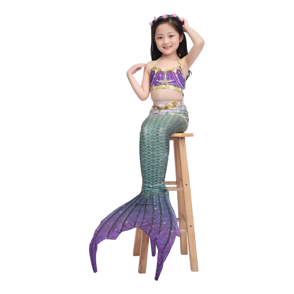SET OF BIKINI SWIMSUIT FOR GIRLS WITH MERMAID TAIL - 12382