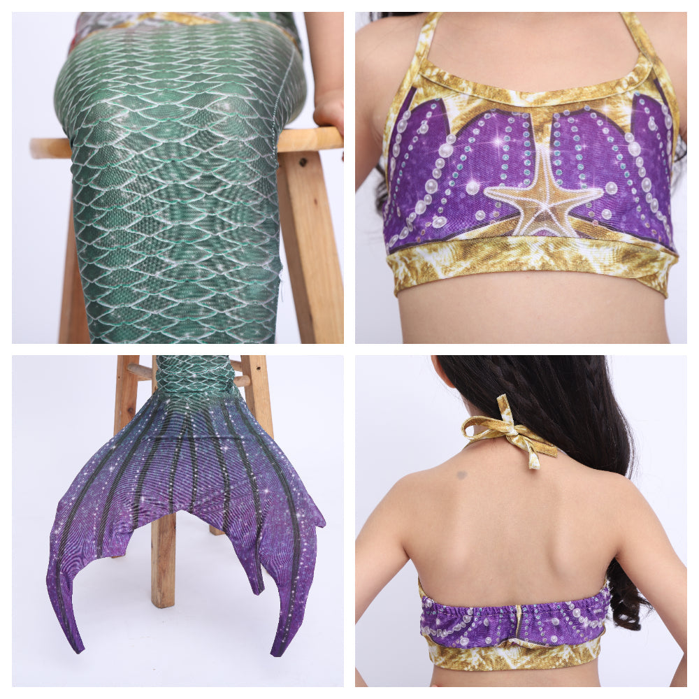 SET OF BIKINI SWIMSUIT FOR GIRLS WITH MERMAID TAIL - 12382