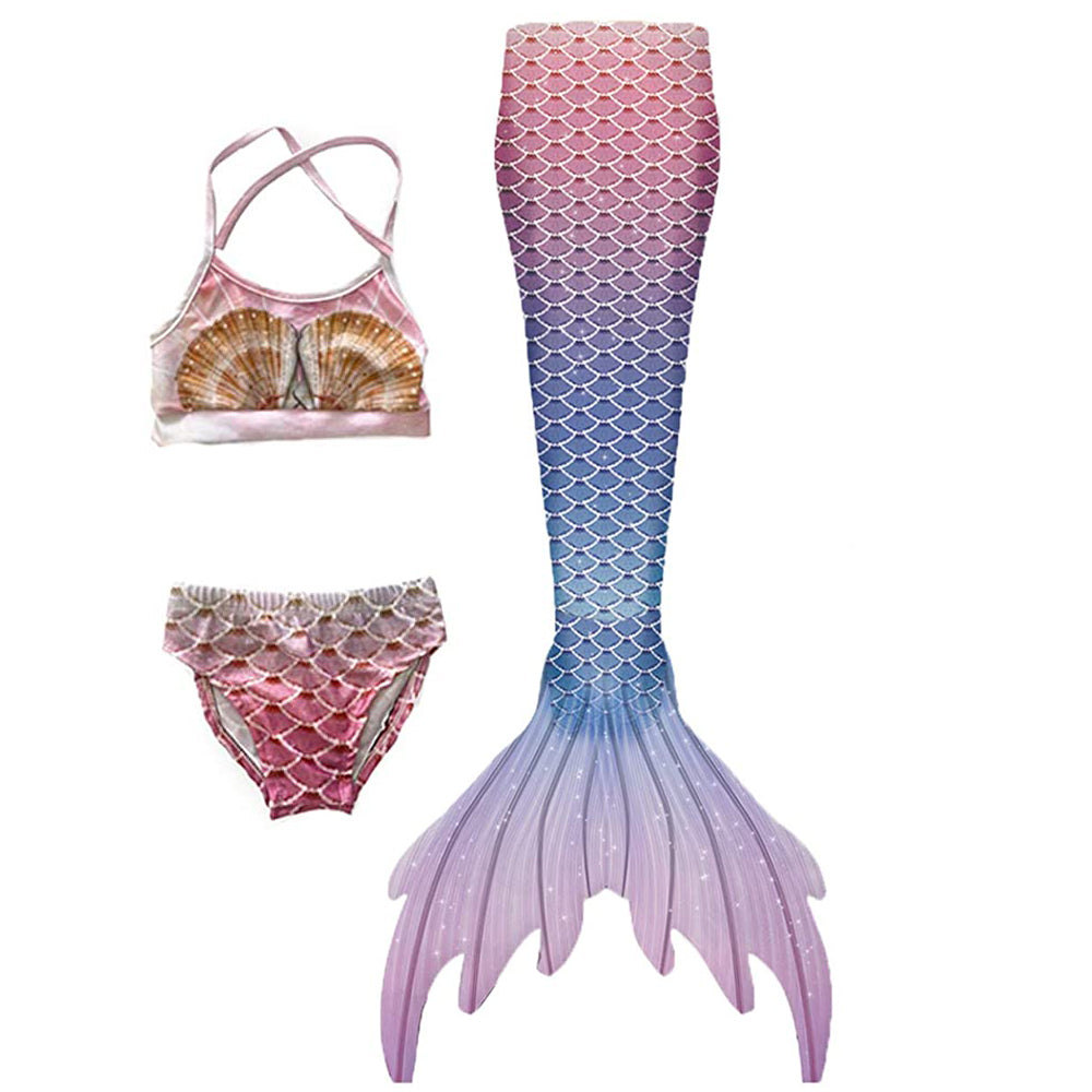 SET OF BIKINI SWIMSUIT FOR GIRLS WITH MERMAID TAIL - 12385