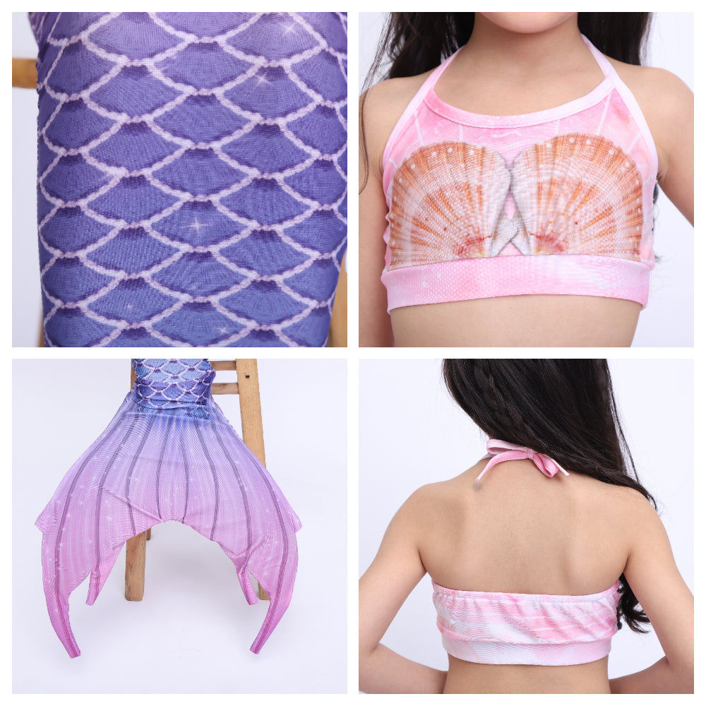 SET OF BIKINI SWIMSUIT FOR GIRLS WITH MERMAID TAIL - 12385