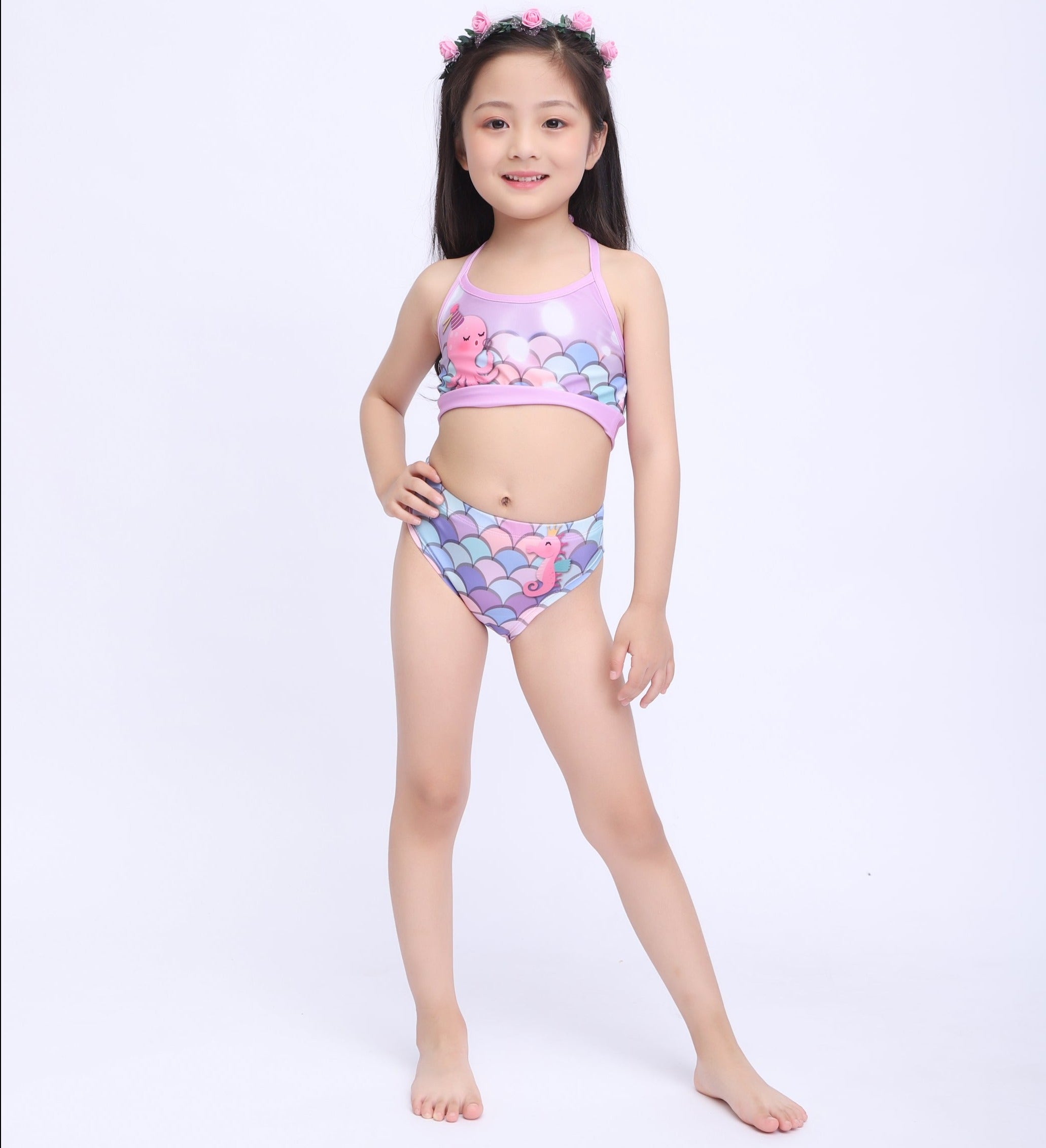 SET OF BIKINI SWIMSUIT FOR GIRLS WITH MERMAID TAIL - 12386